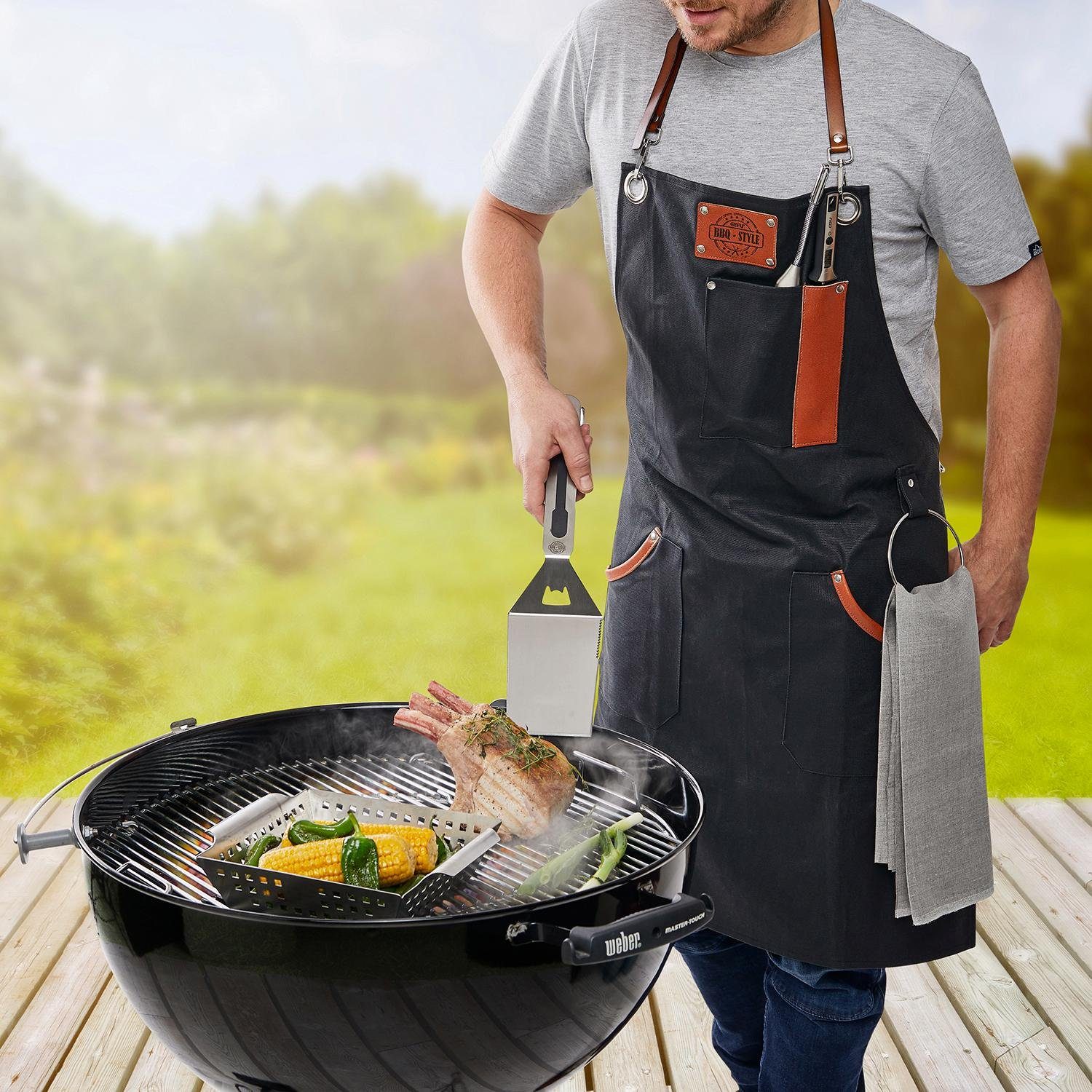 GEFU Barbecueschort BBQ Leren applicatie