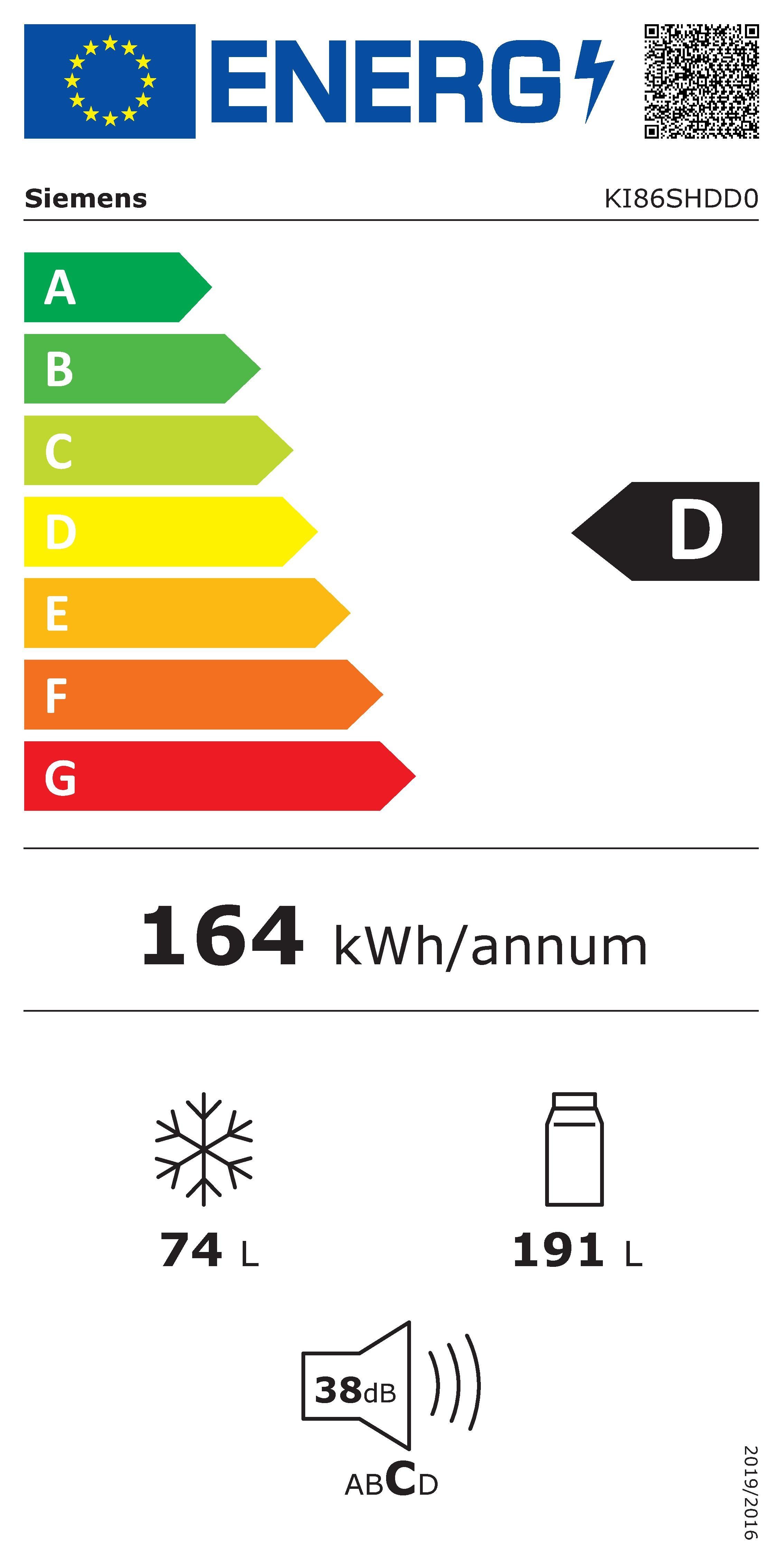SIEMENS Inbouw koel-vriescombinatie KI86SHDD0, 177,2 cm x 55,8 cm