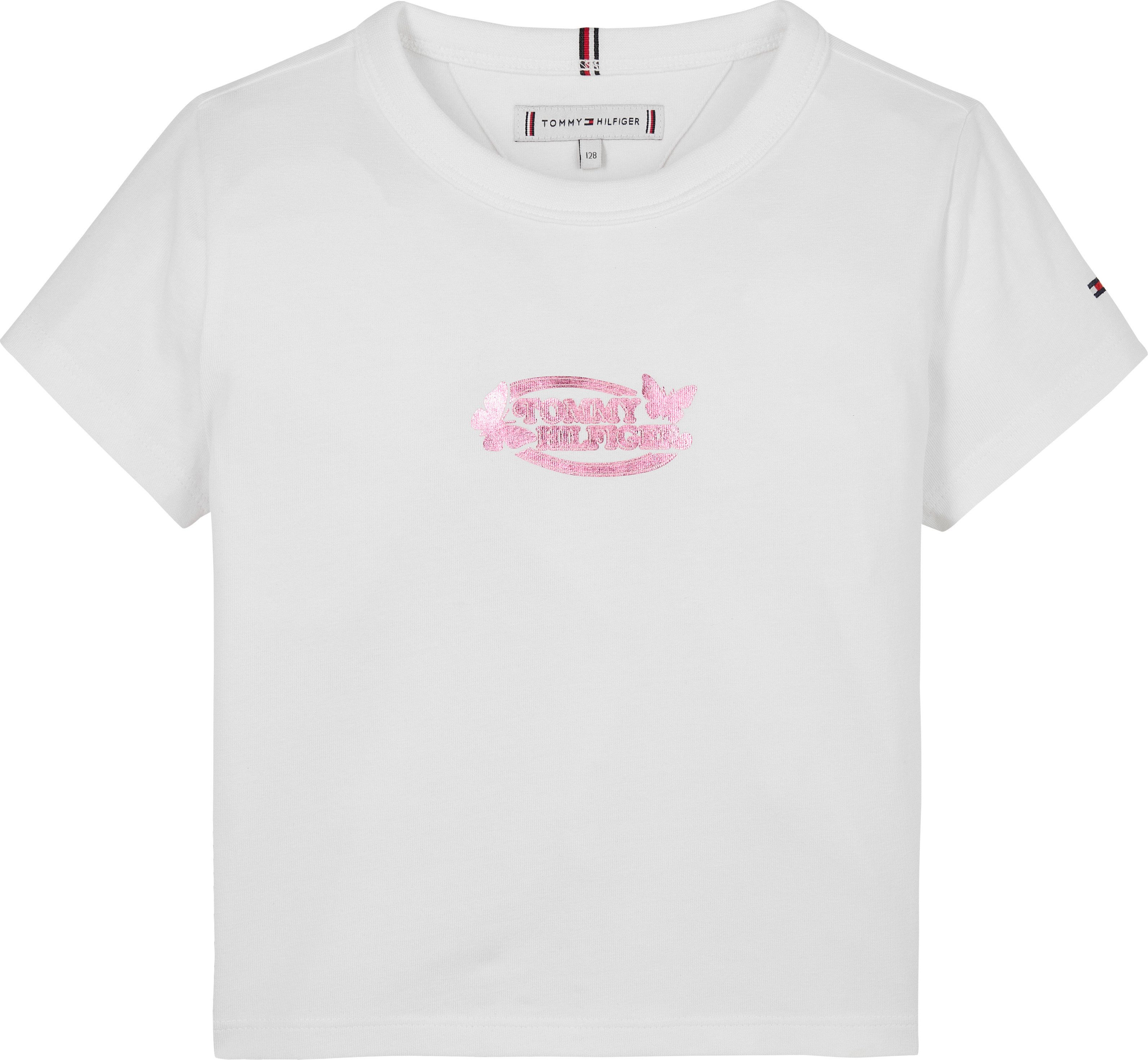 Tommy Hilfiger T-shirt BUTTERFLY GRAPHIC TEE SS voor kinderen tot 16 jaar, met glanzende print
