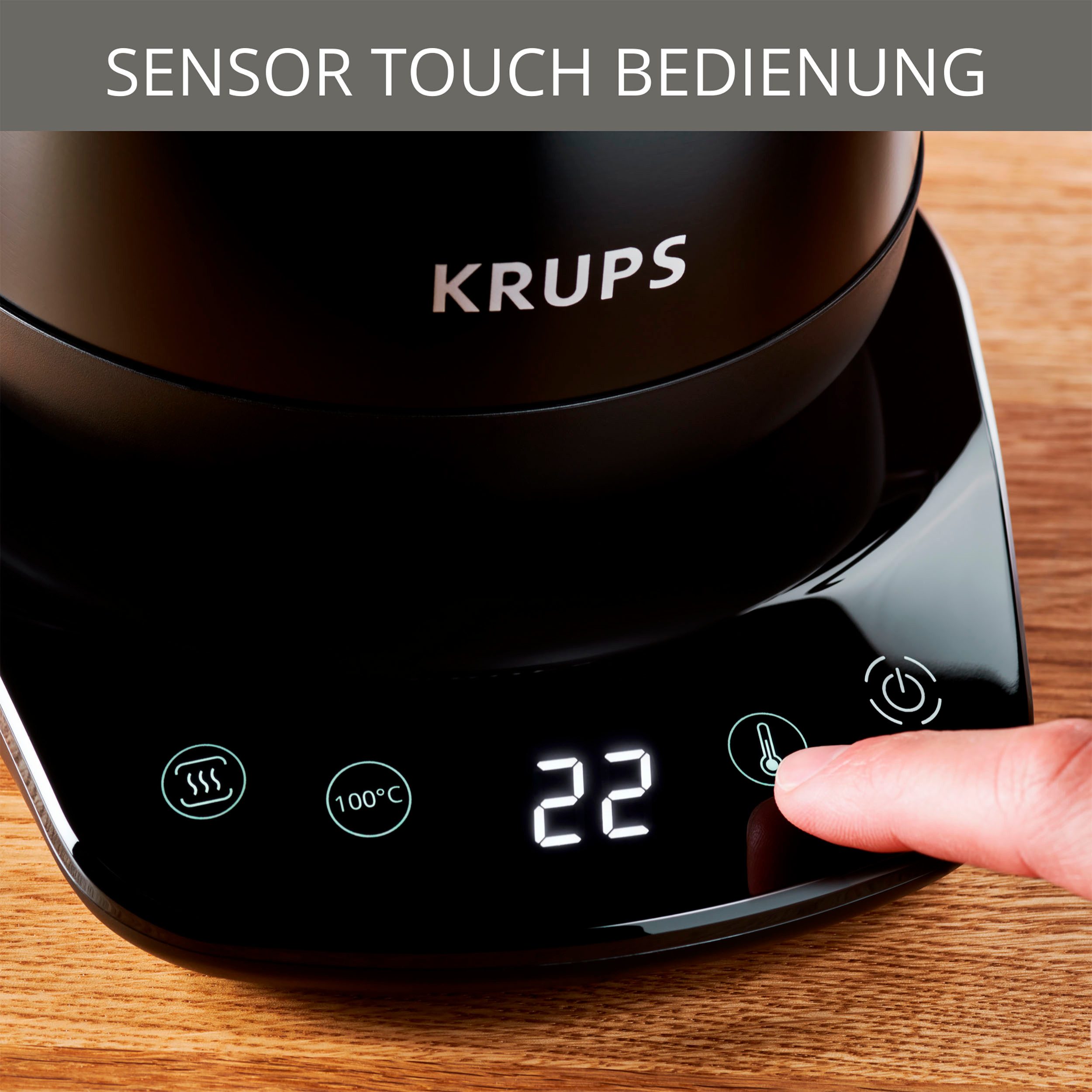 Krups Waterkoker BW9238 coffee control Gooseneck, 1 l, Zwanenhals-uitloop, 1 L, digitale weergave, 8 instellingen