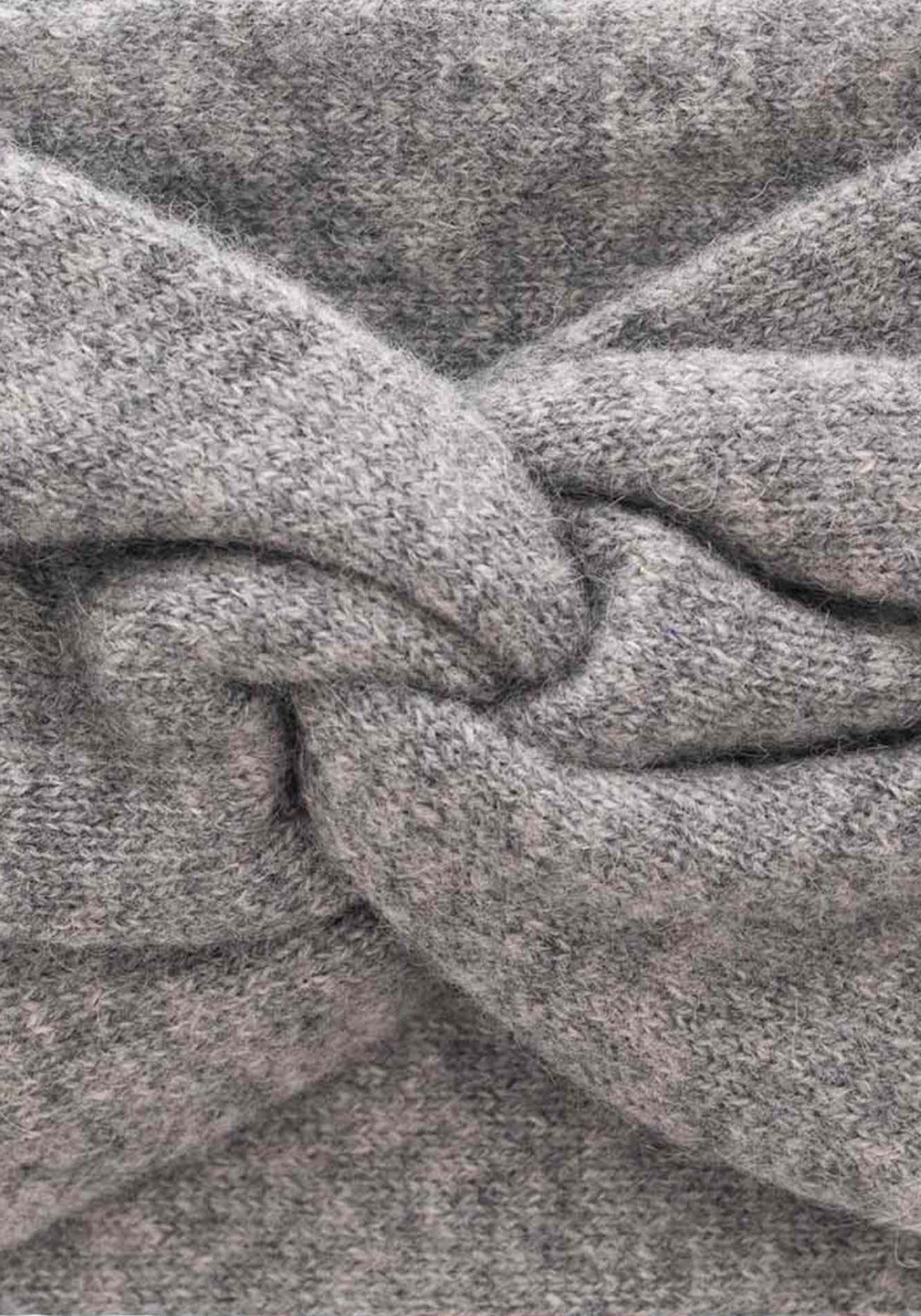 Zwillingsherz Hoofdband Knoop voor, kasjmier, fijn breiwerk