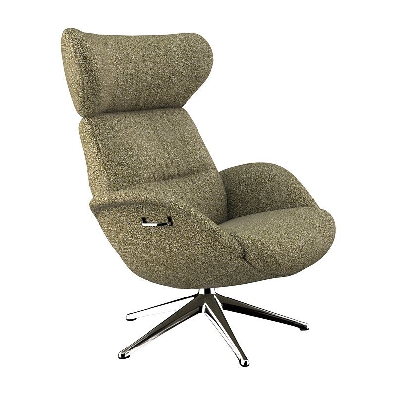 FLEXLUX Relaxfauteuil More, functionele stoel, gestoffeerde stoel, armleunstoel, TV-fauteuil Premium comfort, rug- en hoofdeindeverstelling, draaibaar, voet van aluminium