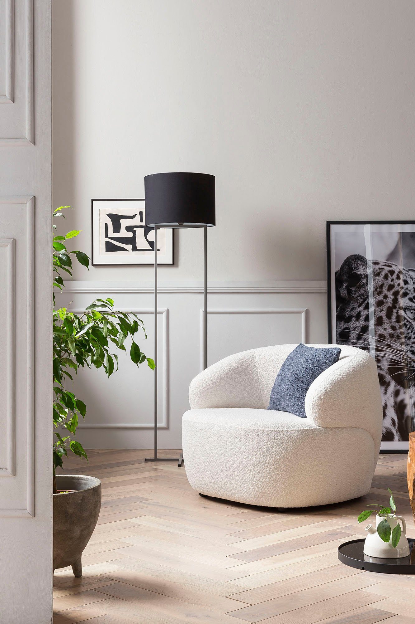 SalesFever Cocktailfauteuil Bekleding in bouclé-look