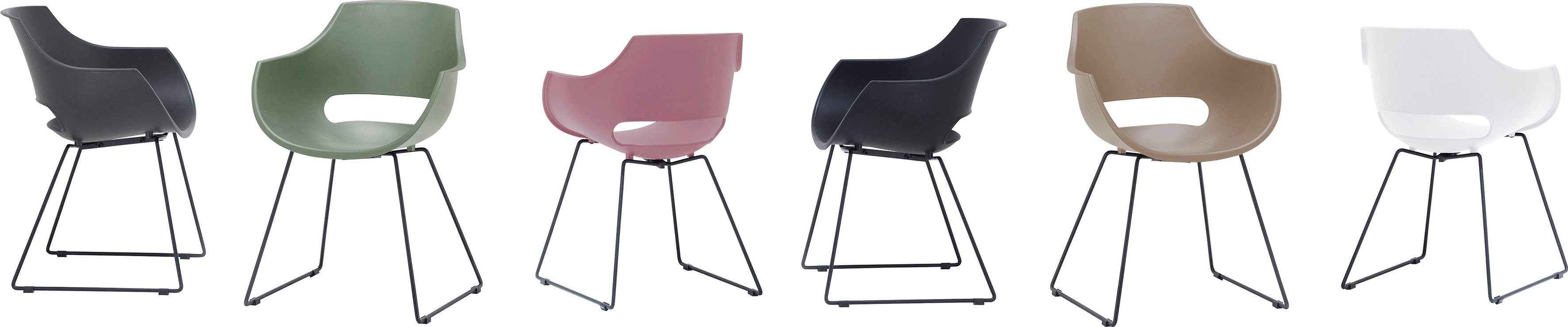 MCA furniture Kuipstoel Rockville 4-set, schaats, kunststof, belastbaarheid 120 kg, zithoogte ca. 46 cm (set, 4 stuks)