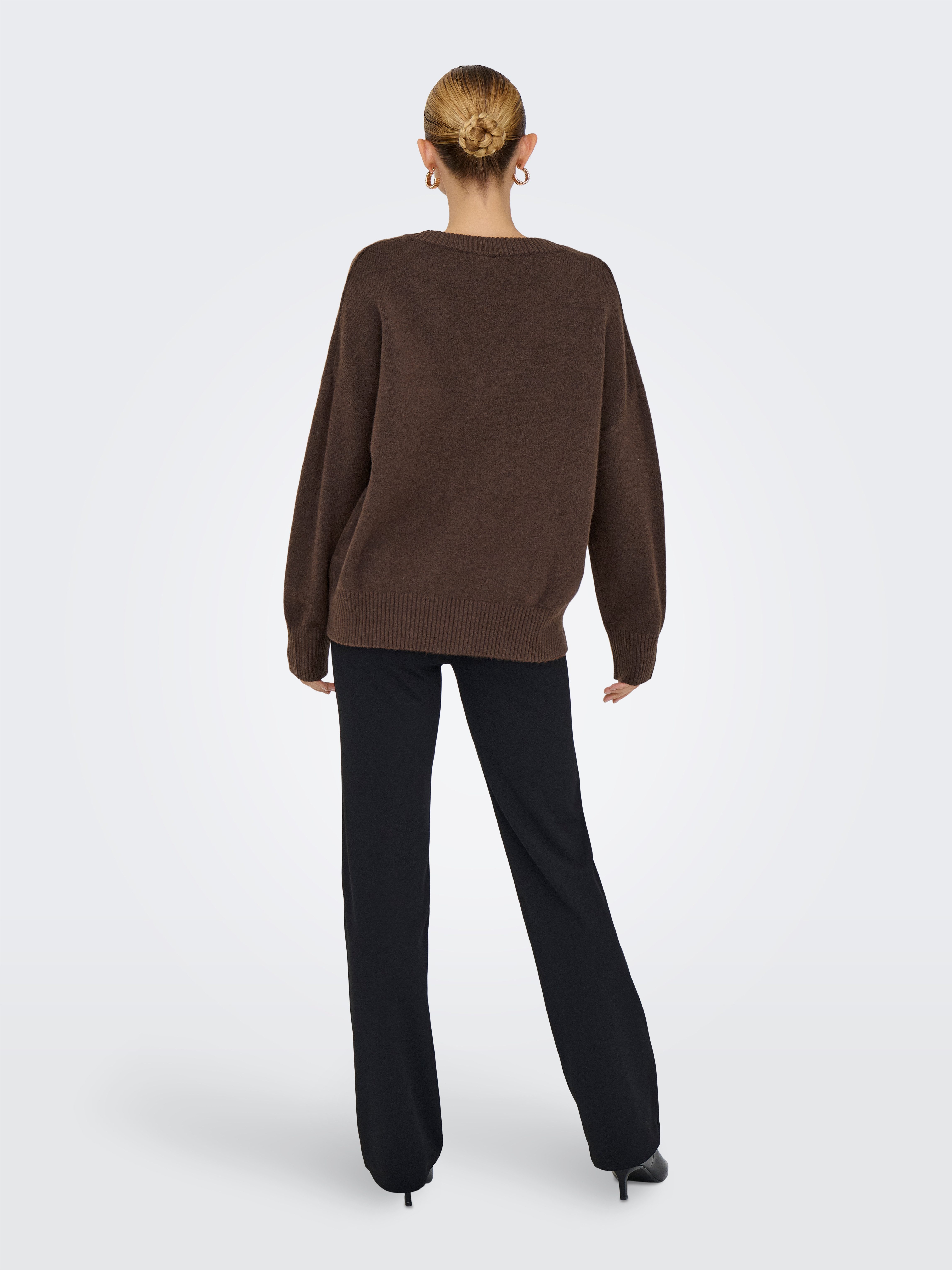 Only Trui met V-hals ONLMARI LS LOOSE V-NECK KNT