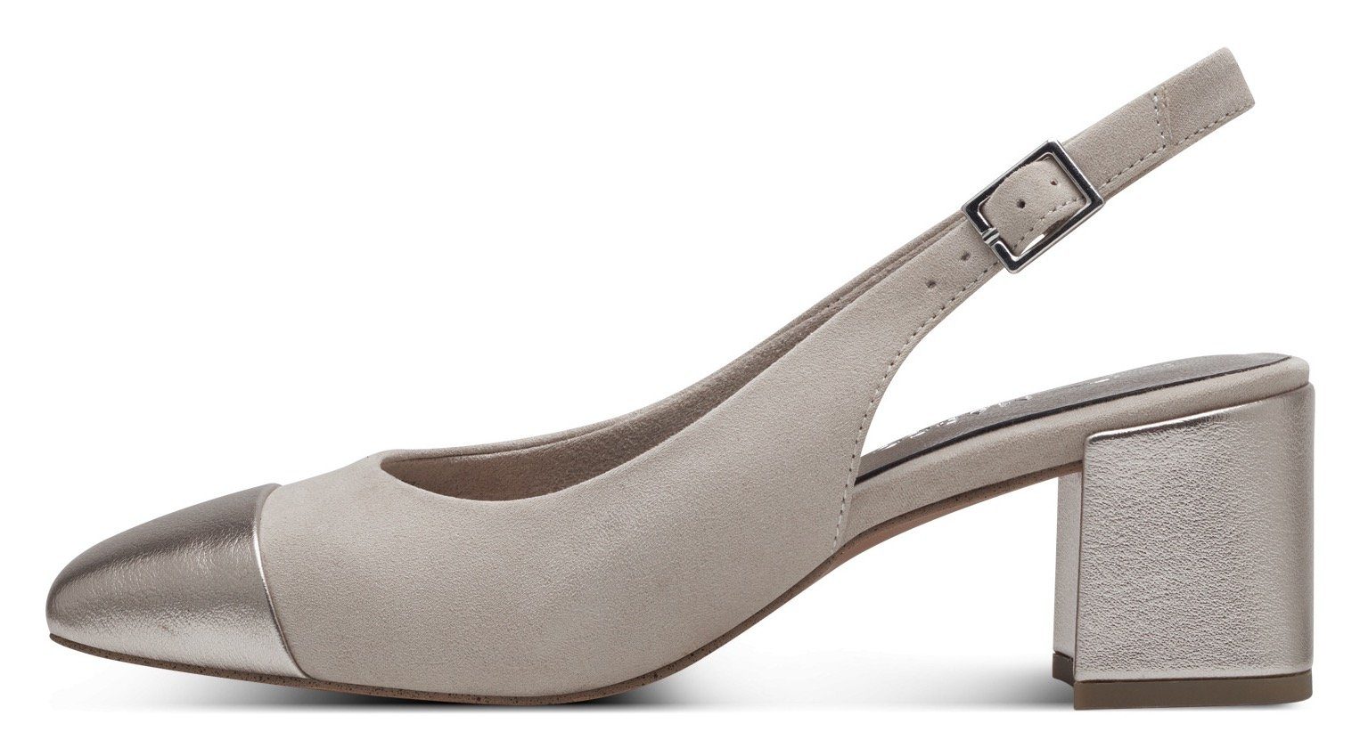 Marco Tozzi Slingback pumps , avondschoen, zomerschoen, blokhak, in modieuze vierkante vorm