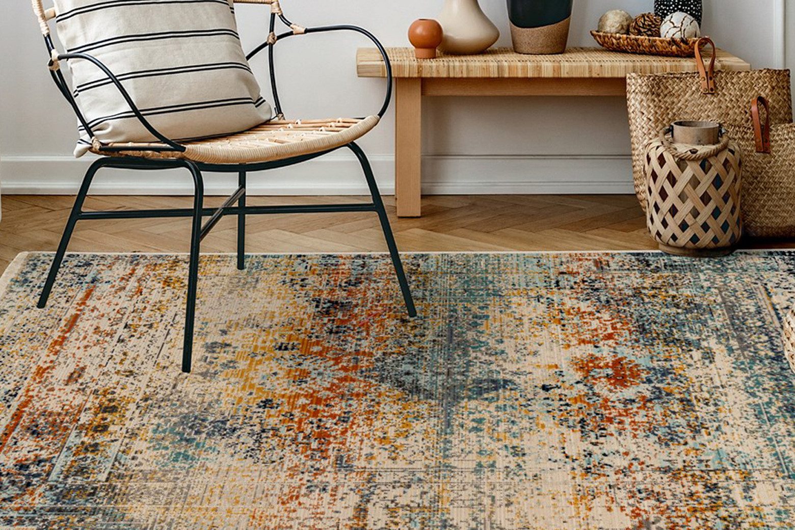Kayoom Vloerkleed Charu 500 moderne vloerkleden maat 120 cm x 170 cm x 3,5 mm blauw