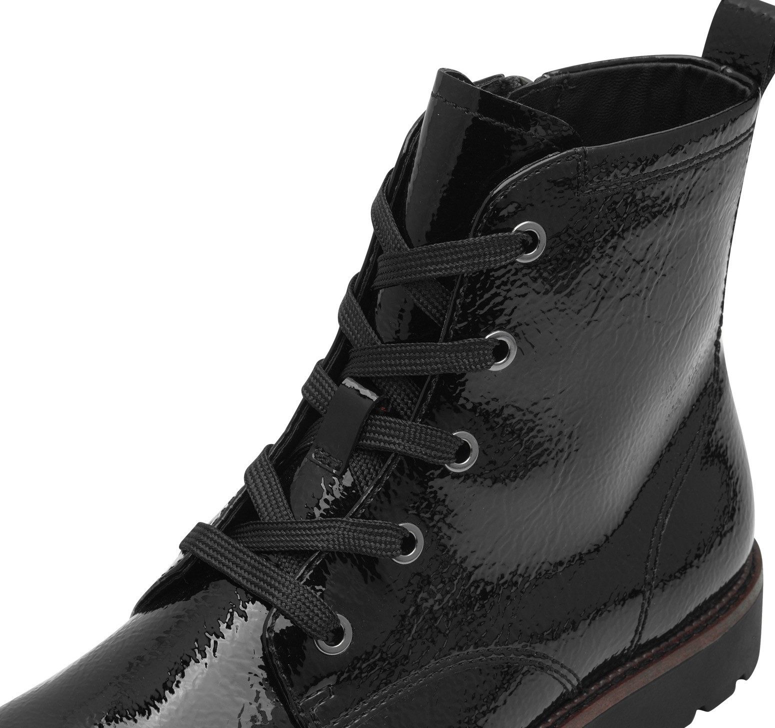 Tamaris Veterschoenen blokhak, veterschoen, enkellaars in vegan verwerking