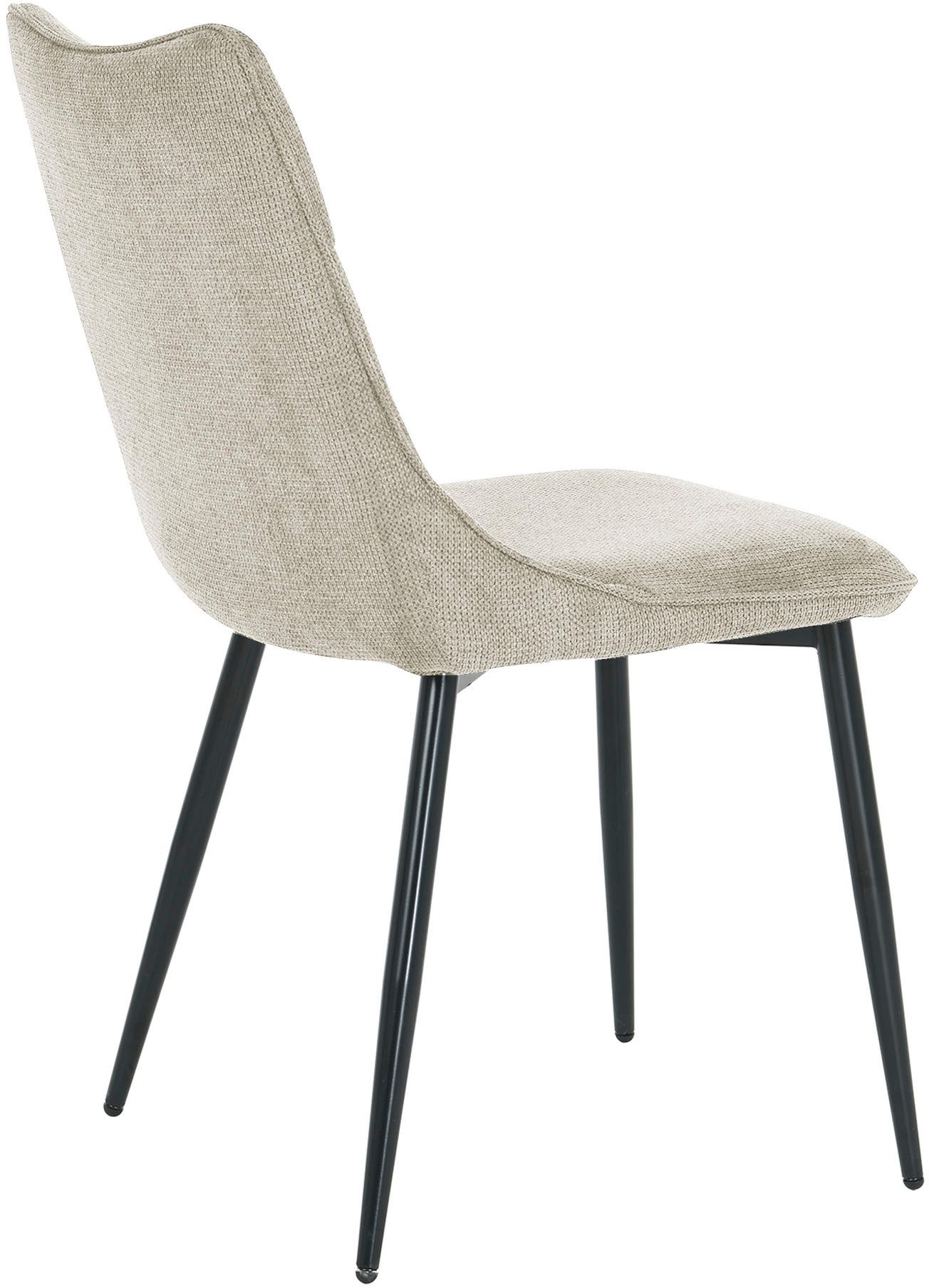 byLIVING Eetkamerstoel Carlo (2-stuks set) Frame van metaal zwart, keukenstoel, geweven stofbekleding, diverse kleuren (set)