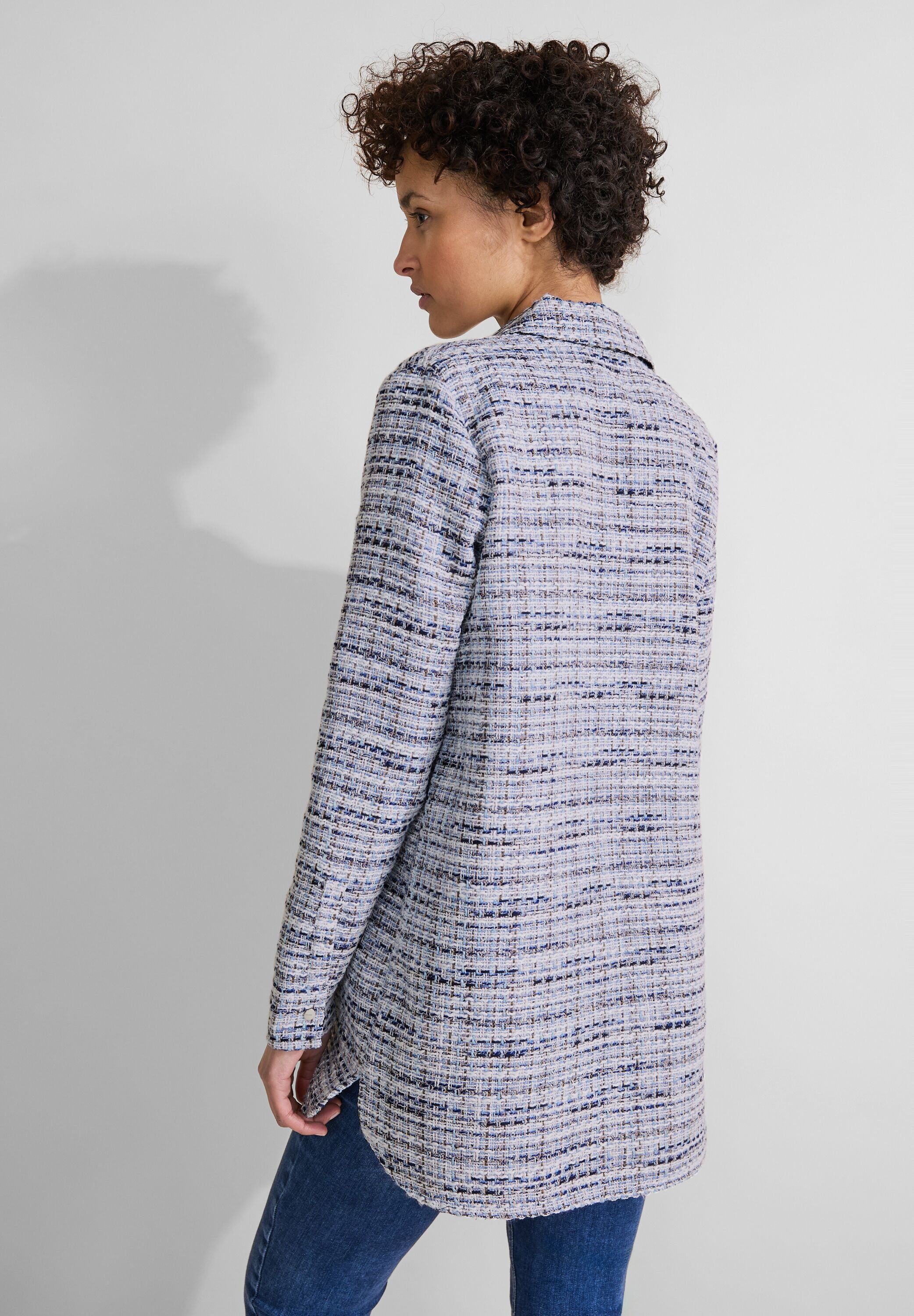 STREET ONE Lange blazer in meerkleurige bouclé-look
