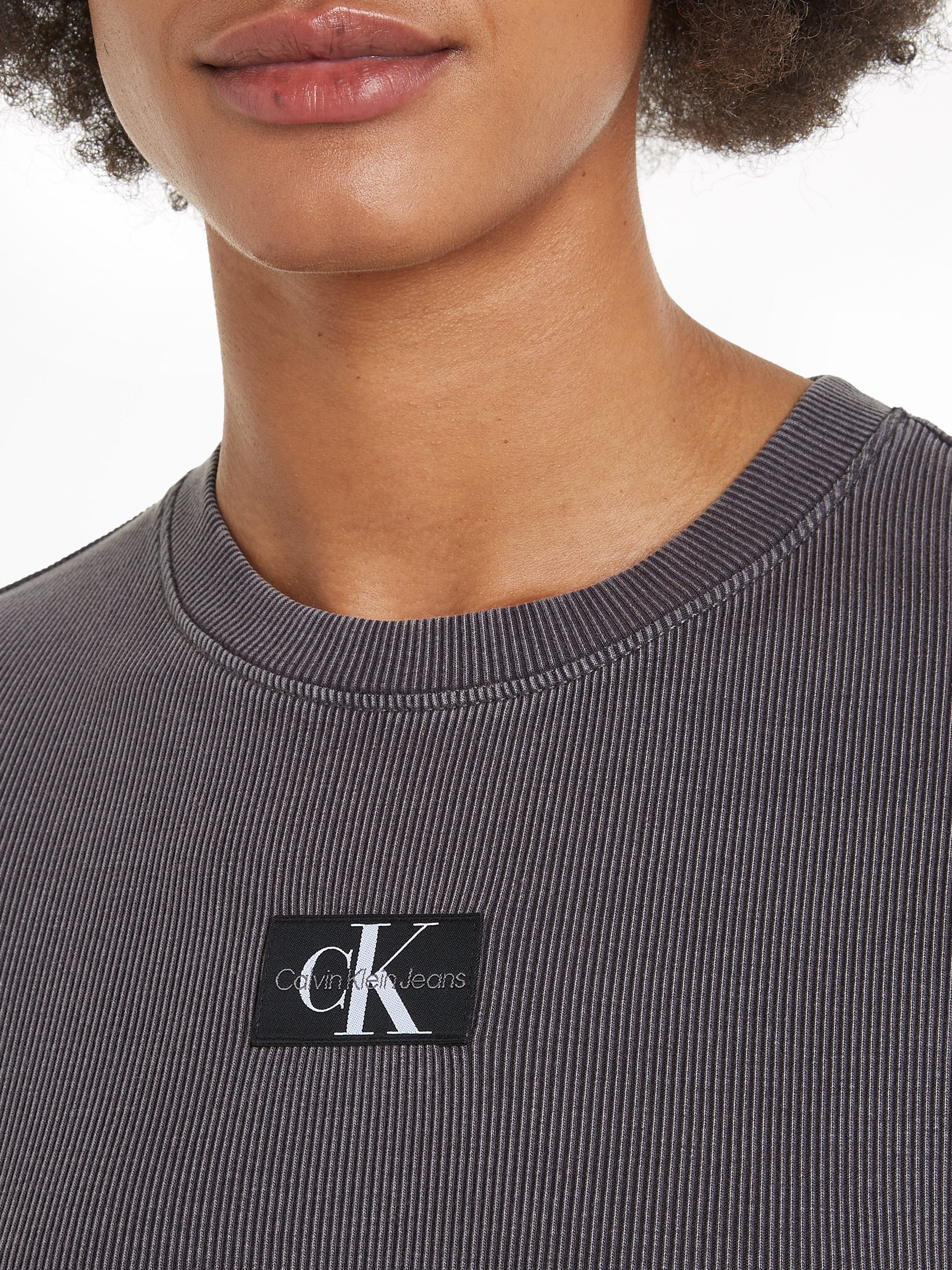 Calvin Klein T-shirt WASHED WOVEN LABEL RIB BABY TEE