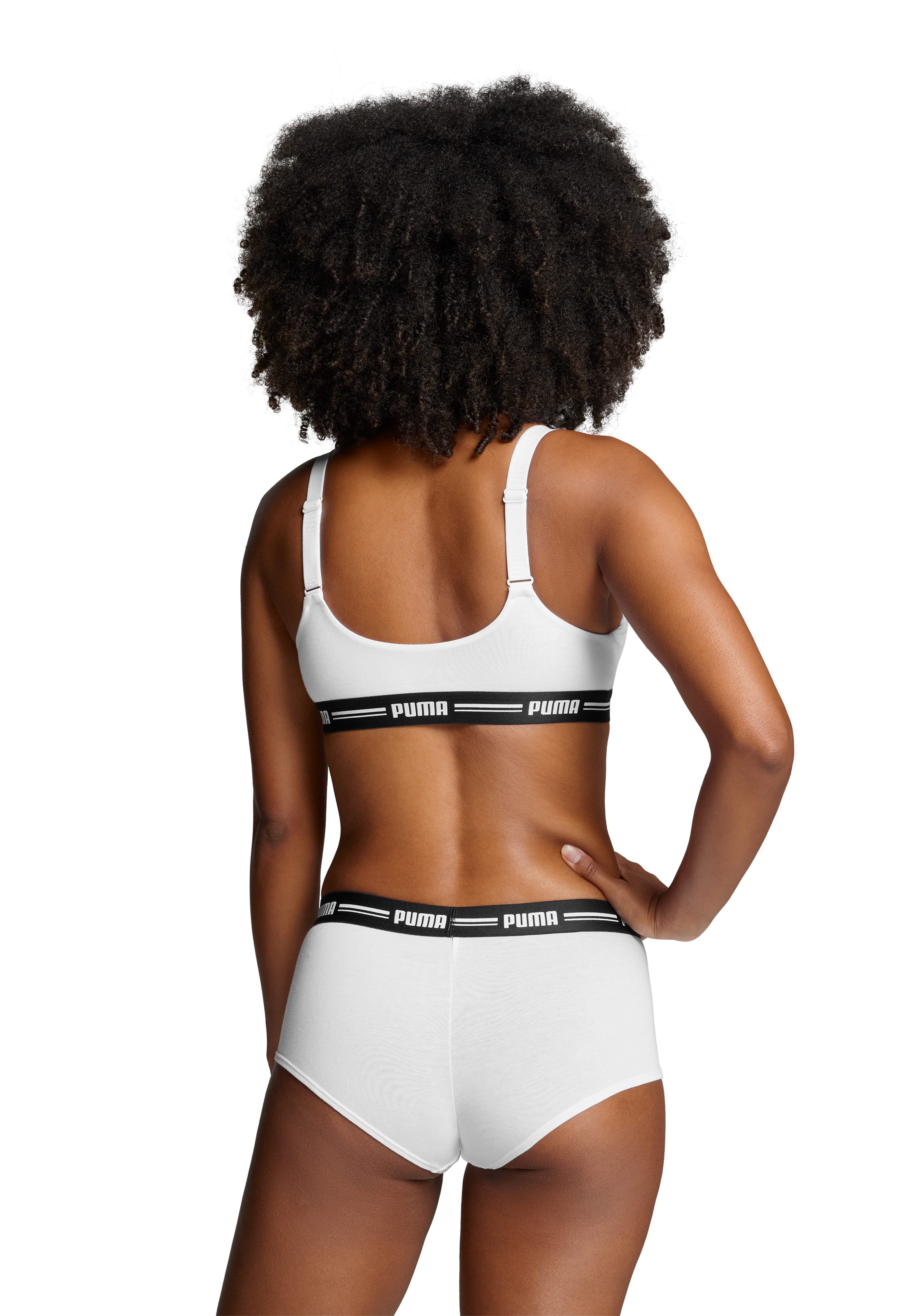 PUMA Hipster PUMA WOMEN MINI SHORT 2P PACK met opvallende logo-tailleband (2 stuks, Set van 2)