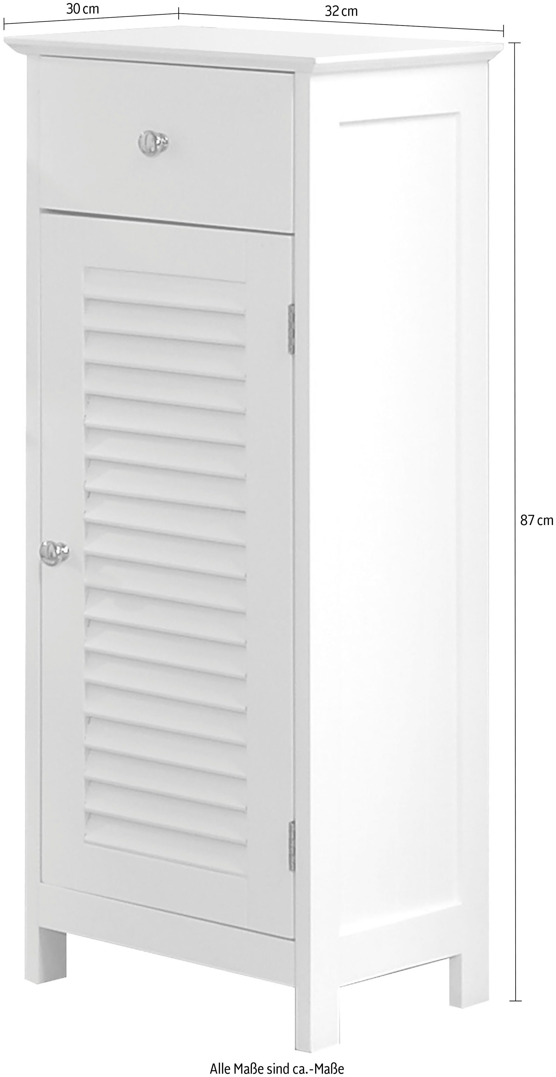 Saphir Onderkast Quickset 928 badkamerkast met 1 deur, 1 lade, 1 legplank, wit