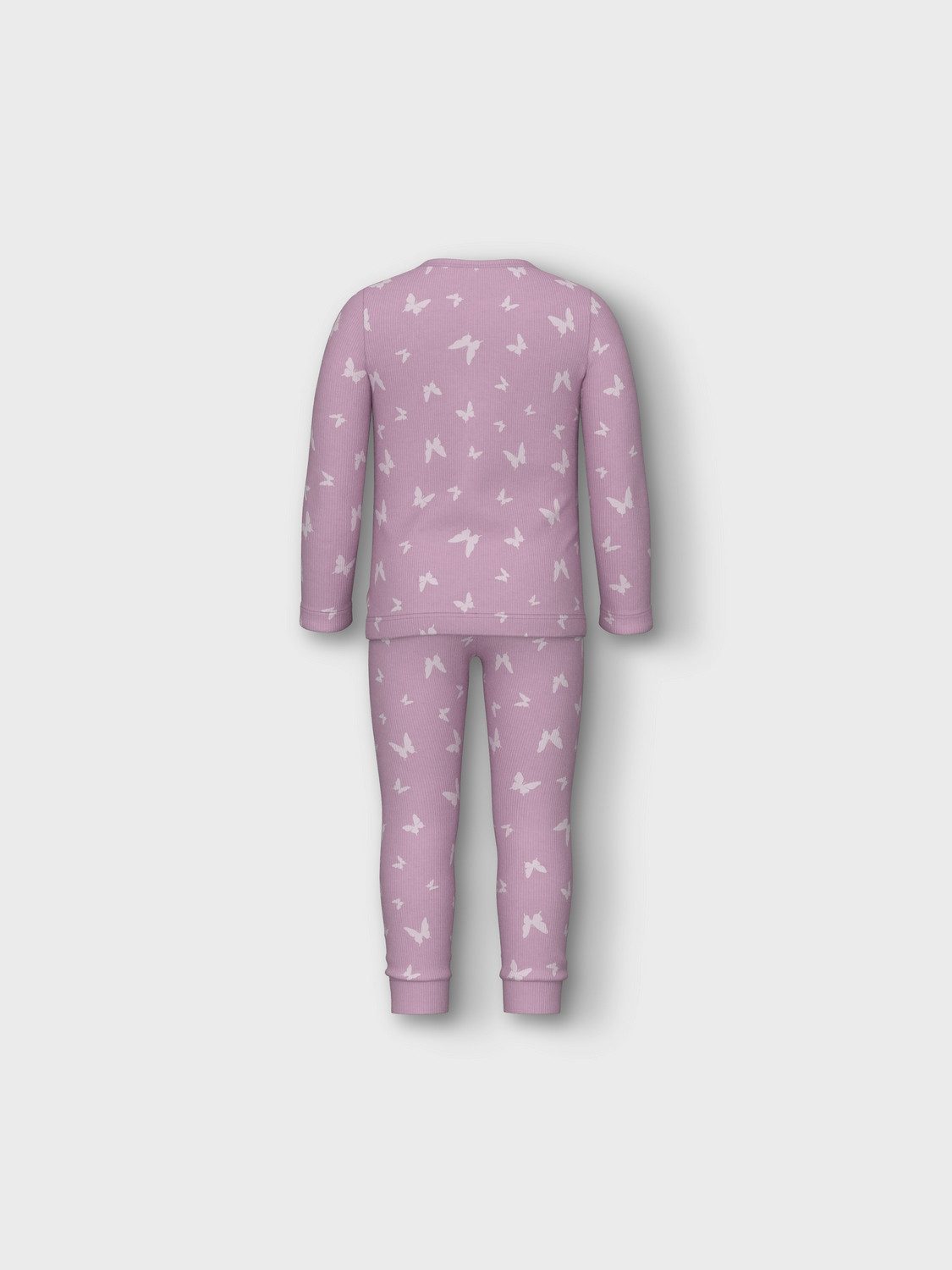 Name It Pyjama NMFNIGHTSET PINK BUTTERFLY RIB NOOS (set 2-delig)