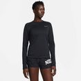 nike runningshirt dri-fit swoosh run women's mid layer zwart