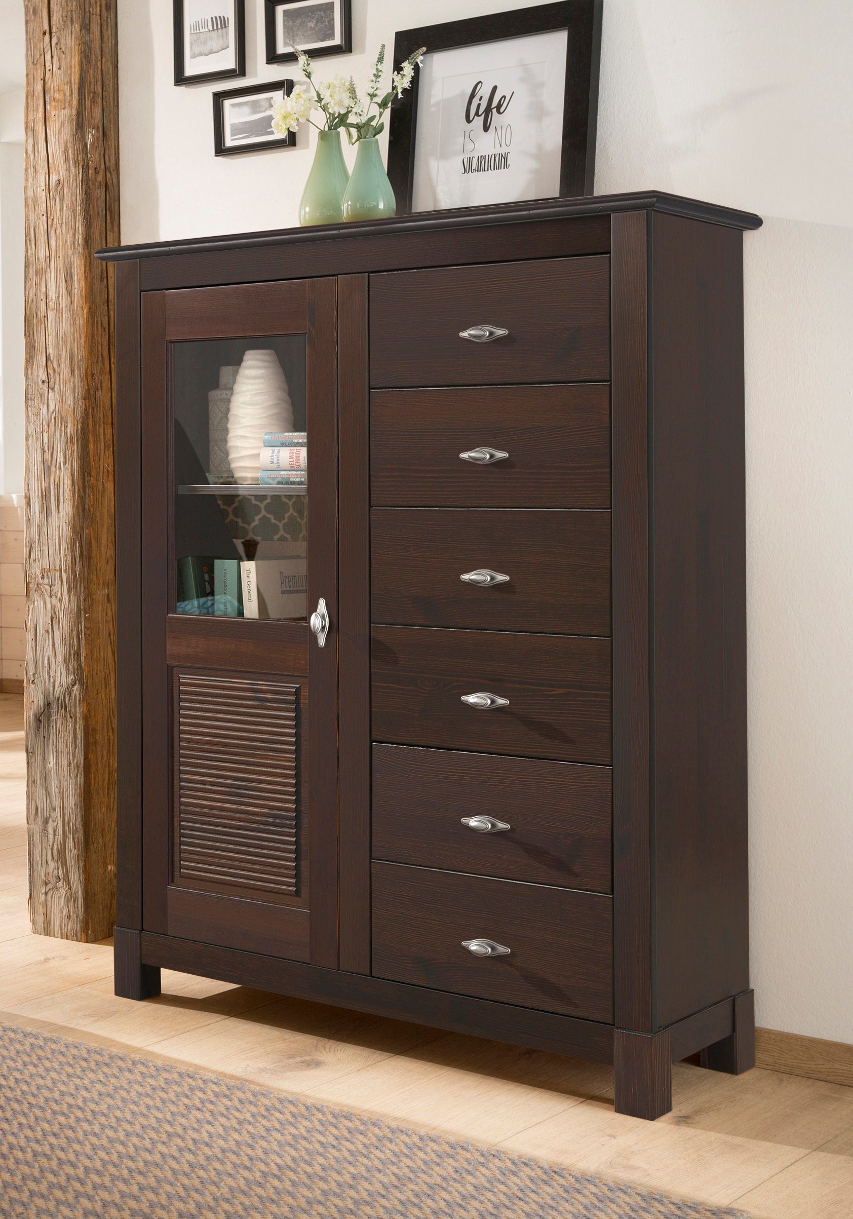 Home affaire Highboard Rauna Vitrine, breedte 103 cm
