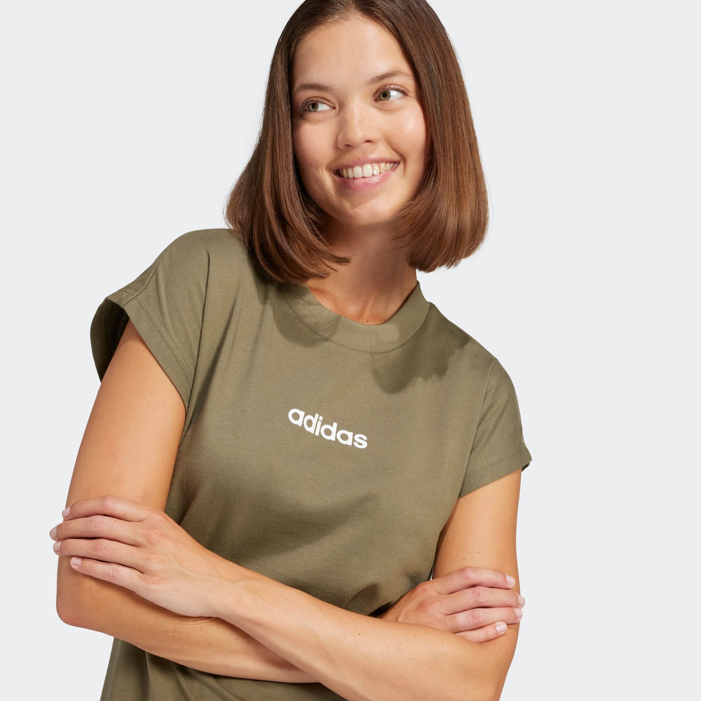 adidas Sportswear T-shirt W LIN SJ T Basic T-shirt van zacht materiaal