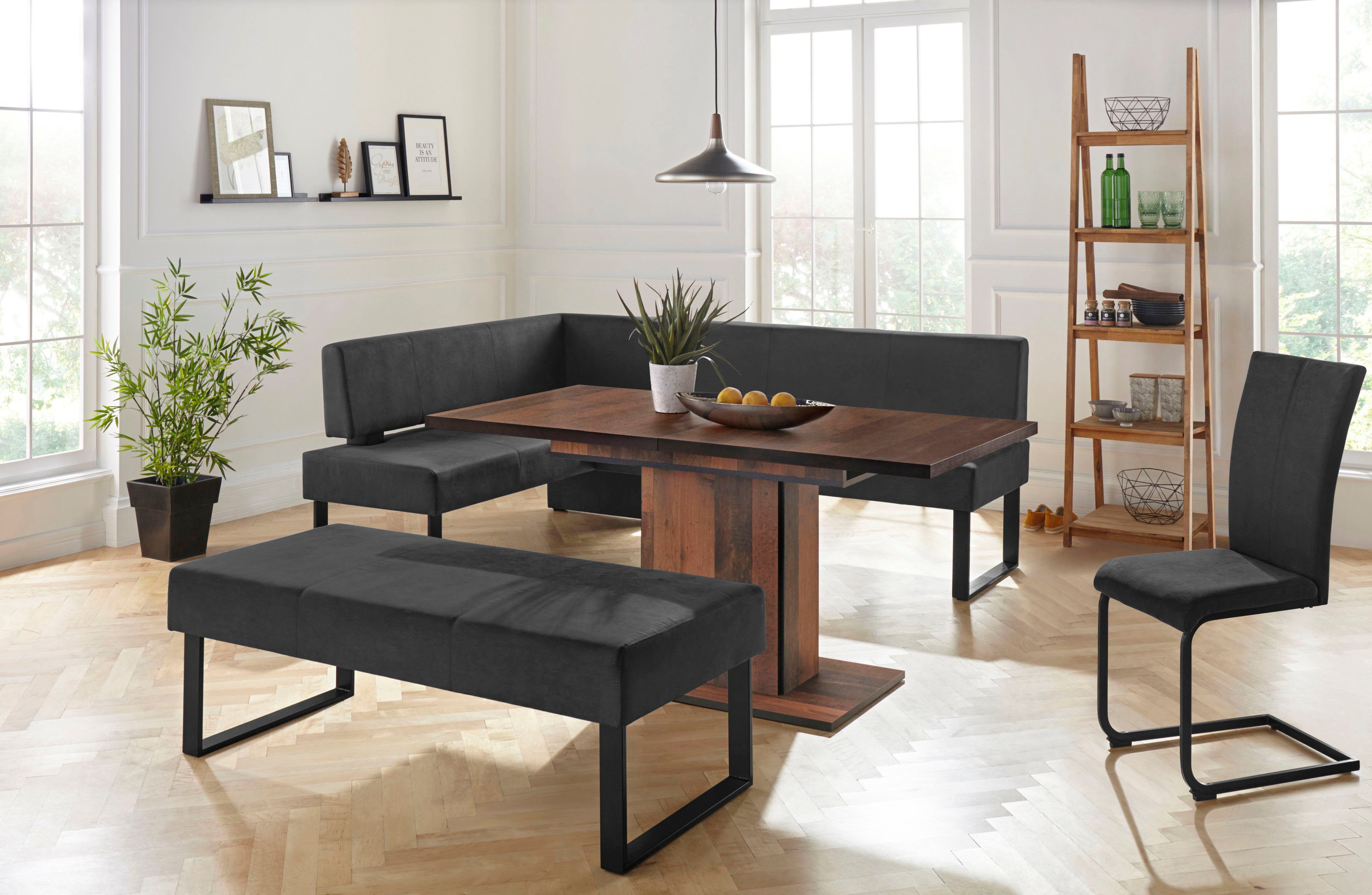 Home affaire Hoekbank Oliver met metalen frame, keukenbank verschillende hoezen cord eetkamerbank ottos choice