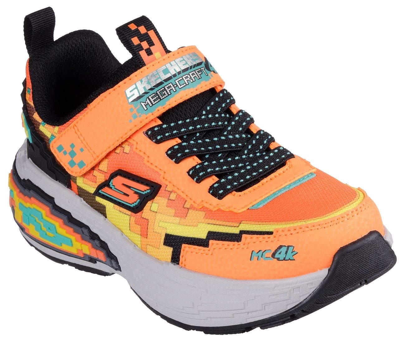 Skechers Sneakers MEGA-CRAFT 4K , klittenbandschoen in coole pixel-look, maat sjabloon te downloaden jongens sneakers maat 28 oranje