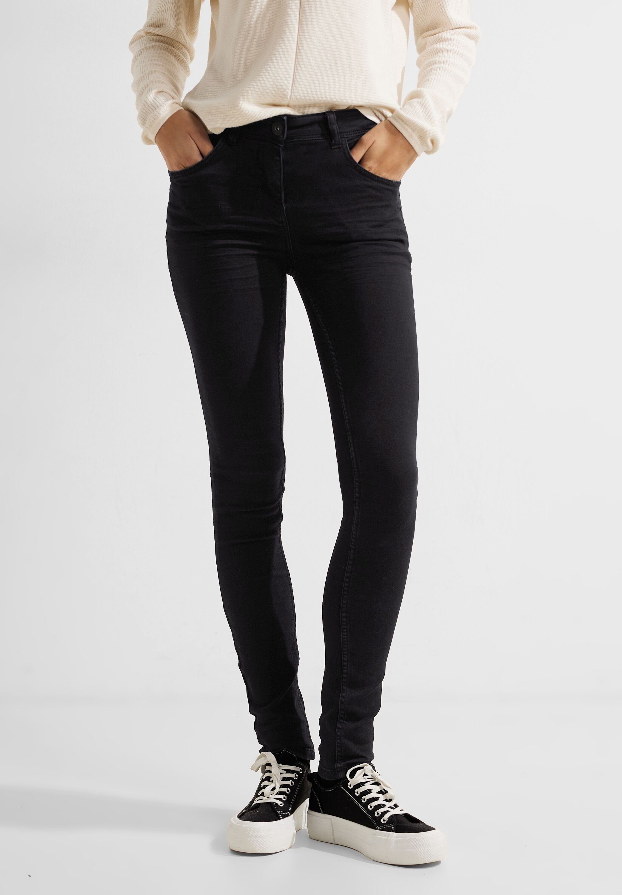 Cecil Slim fit jeans Style Vicky Lichte glans donkere wassing