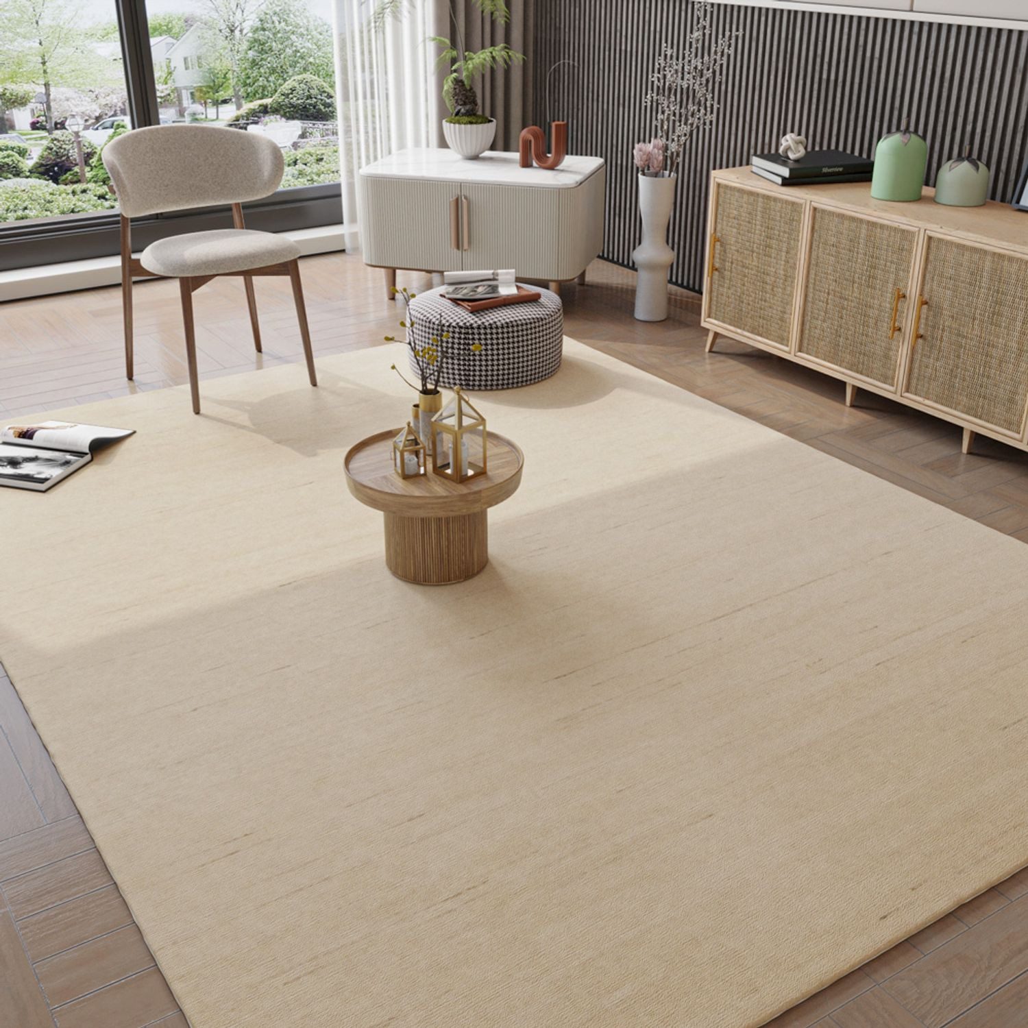 morgenland Wollen kleed LORIBAFT TEPPSTAR zuiver scheerwol, uni, woonkamer wollen vloerkleden maat 170x240 cm beige