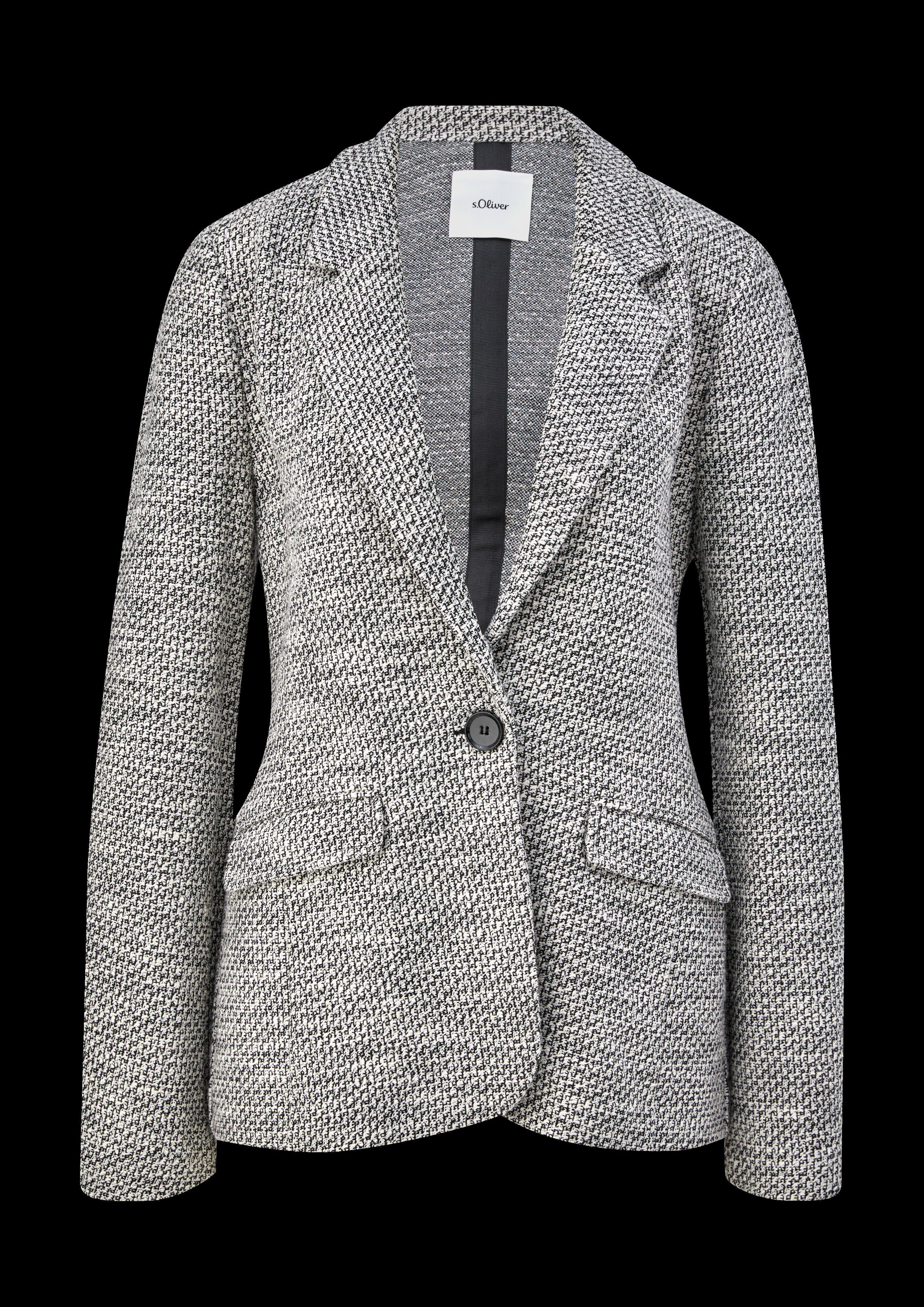 s.Oliver BLACK LABEL Korte blazer met klepzakken aan de voorkant