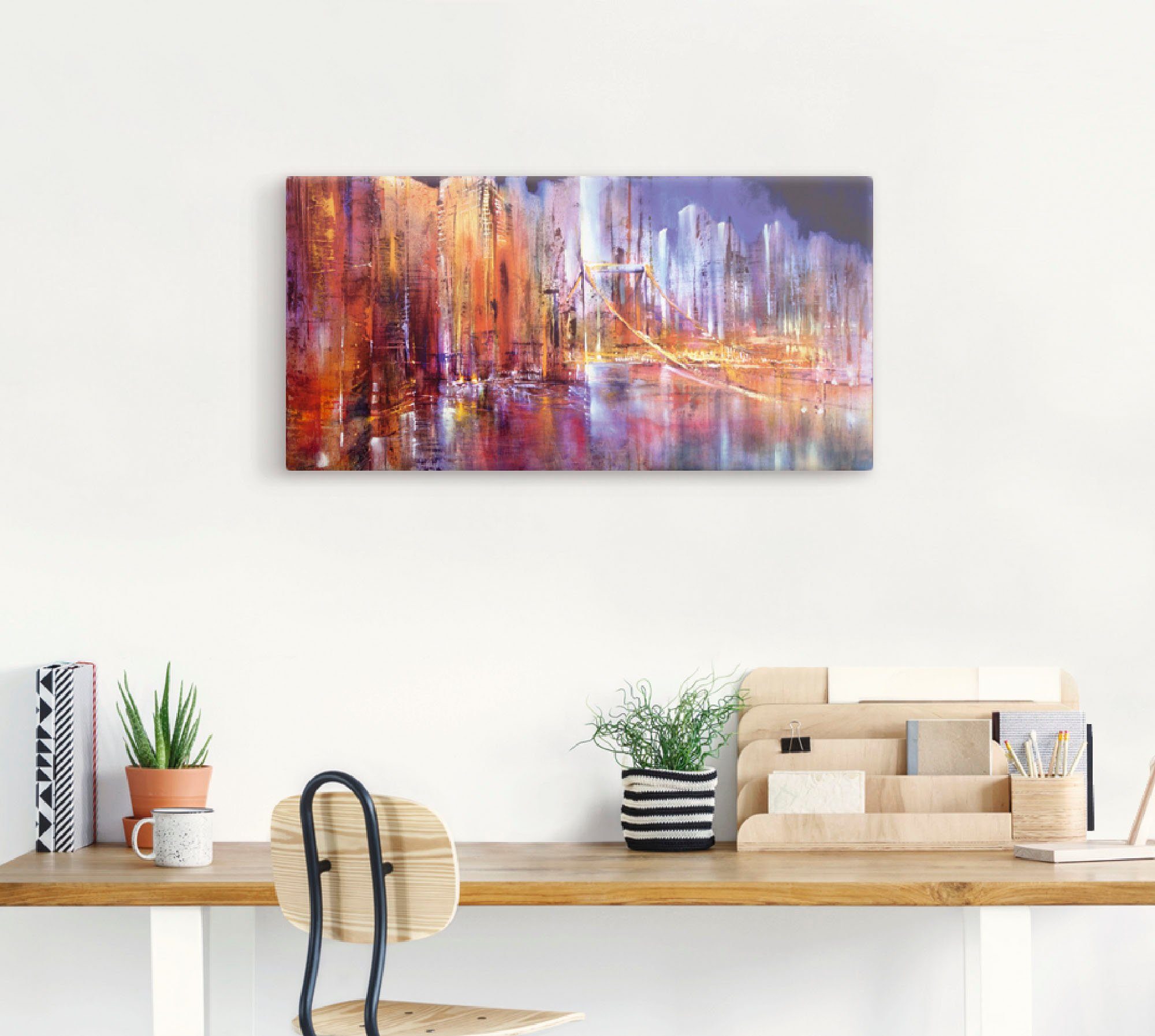 Artland Artprint op linnen Stadsbeeld II gespannen op een spieraam