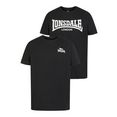 lonsdale t-shirt piddinghoe (set, 2-delig, set van 2) zwart