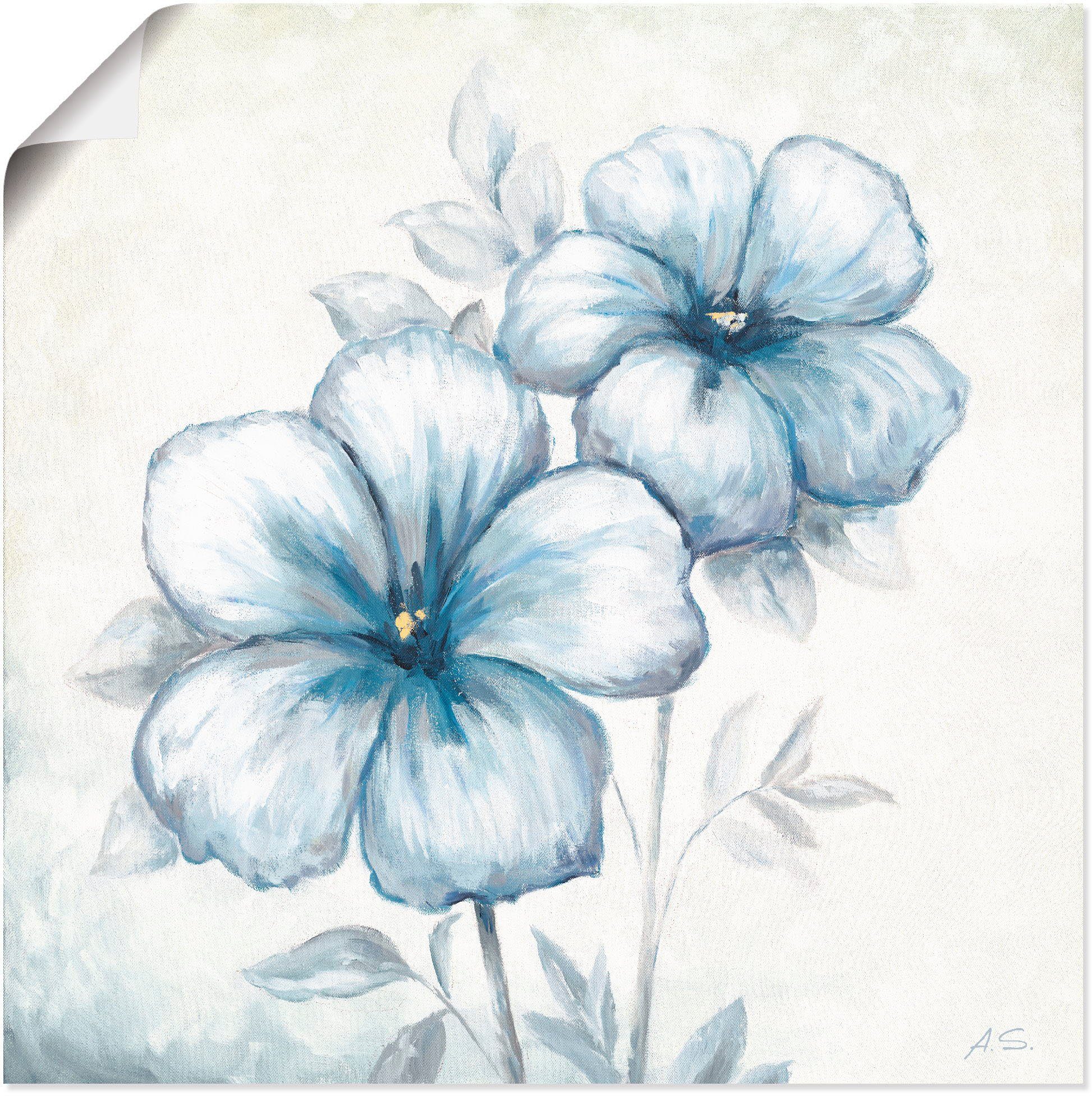 Artland Artprint Blauwe papaver als artprint op linnen, poster, muursticker in verschillende maten