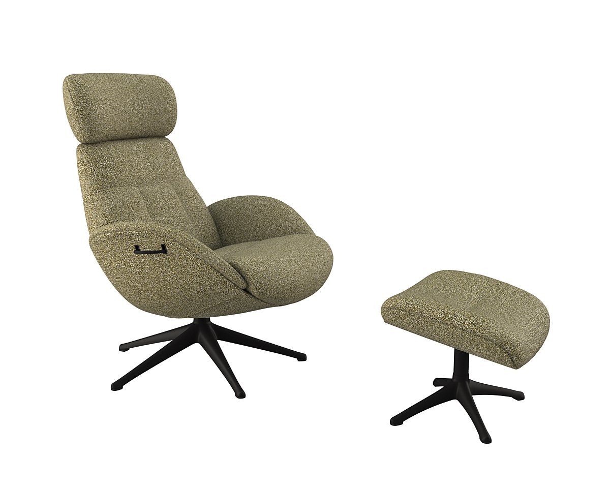 FLEXLUX Relaxfauteuil Relaxchairs Elegant Eersteklas comfort, rug- en hoofdsteunverstelling, draaibaar, zwarte voet