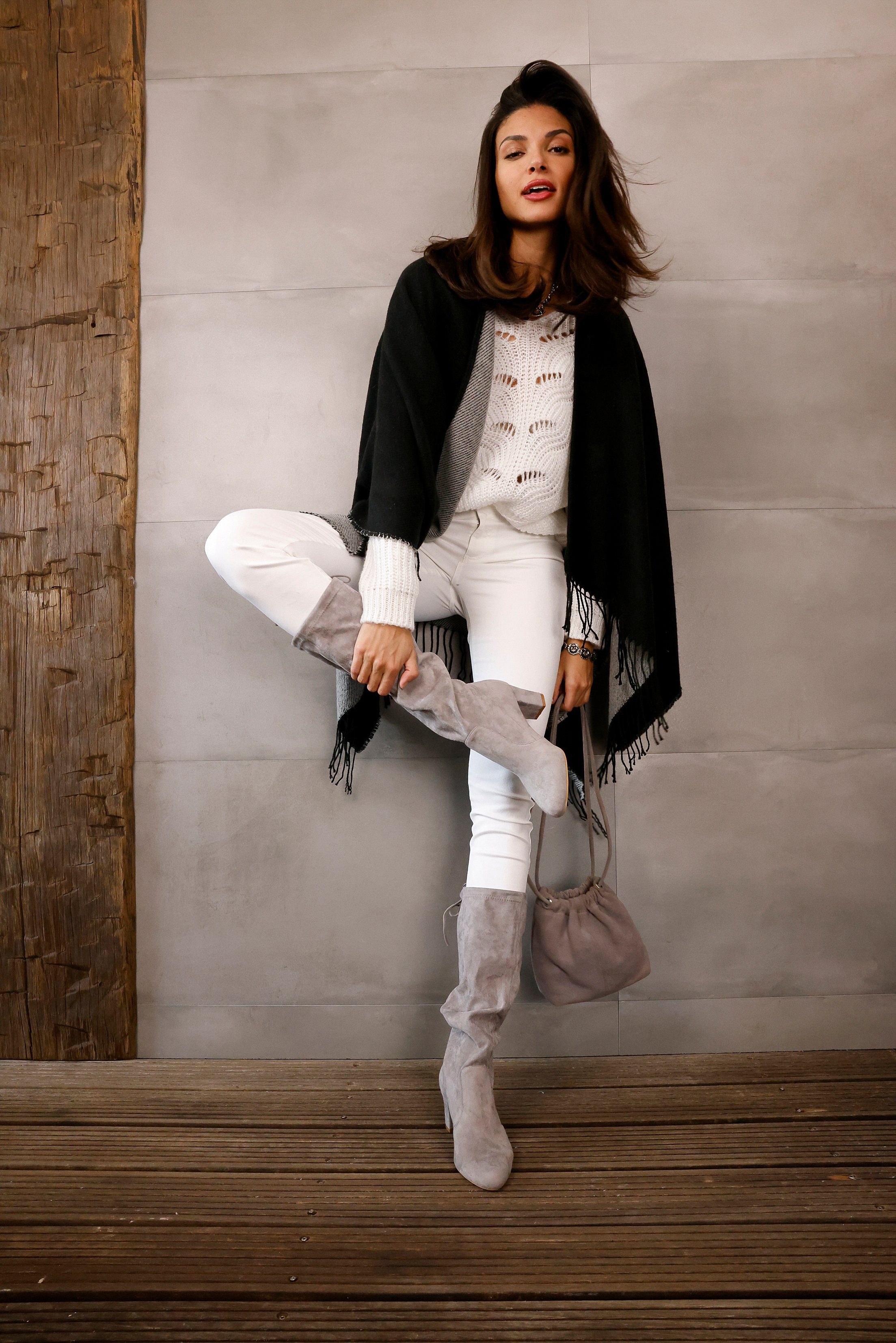 Lascana Instaplaarzen Slip-on boots, slouchy boots, slip-on, stretch & blokhak