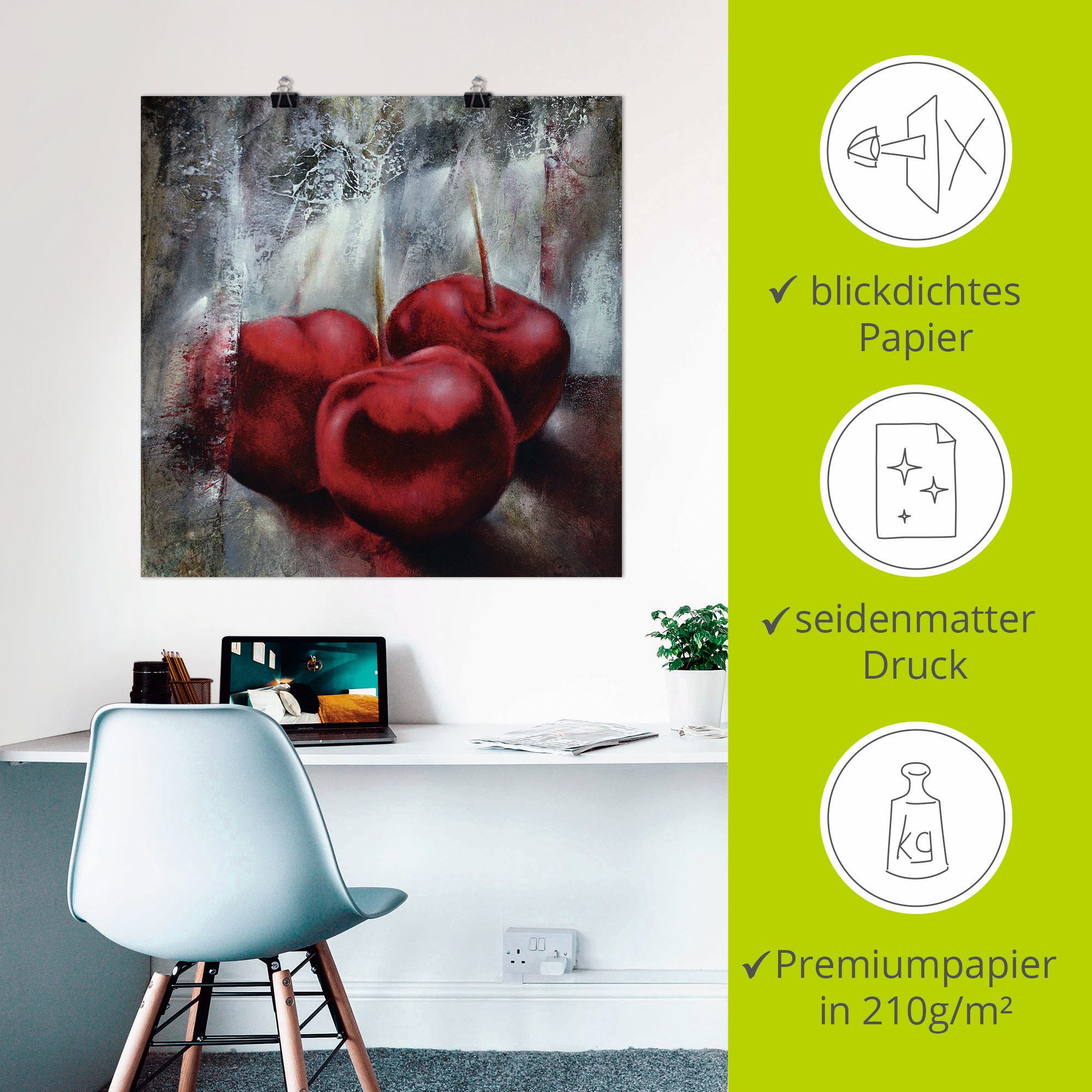Artland Artprint Kersen als artprint op linnen, poster in verschillende formaten maten
