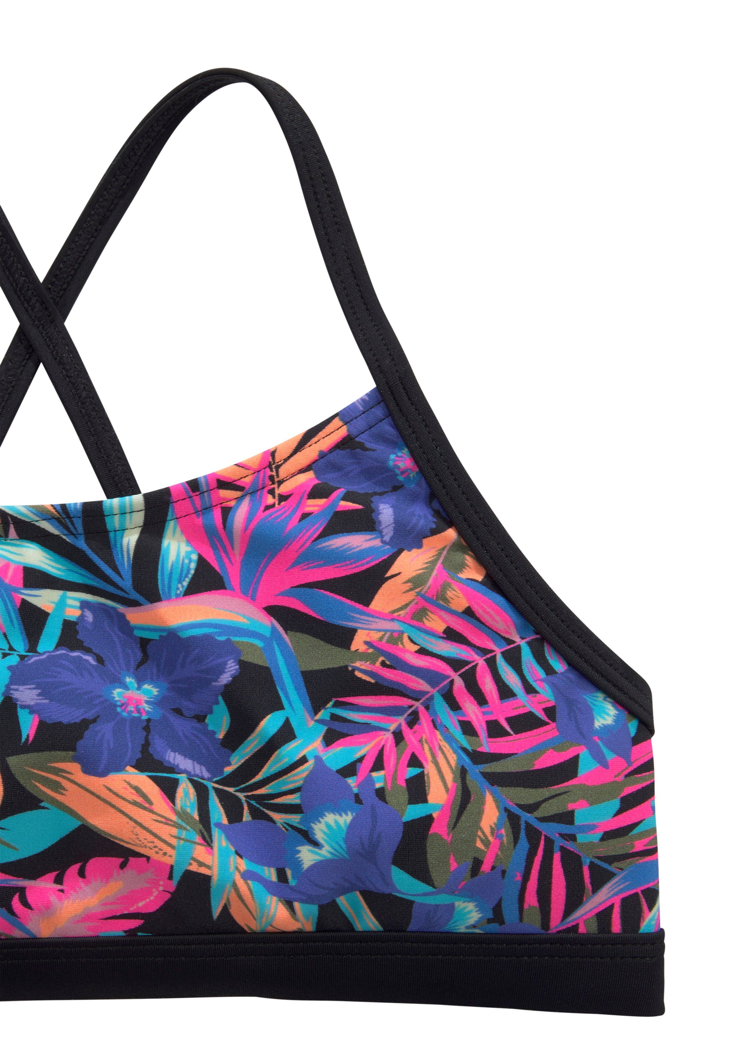 Bench. Bustierbikini Pitch Kids met trendy jungle-print