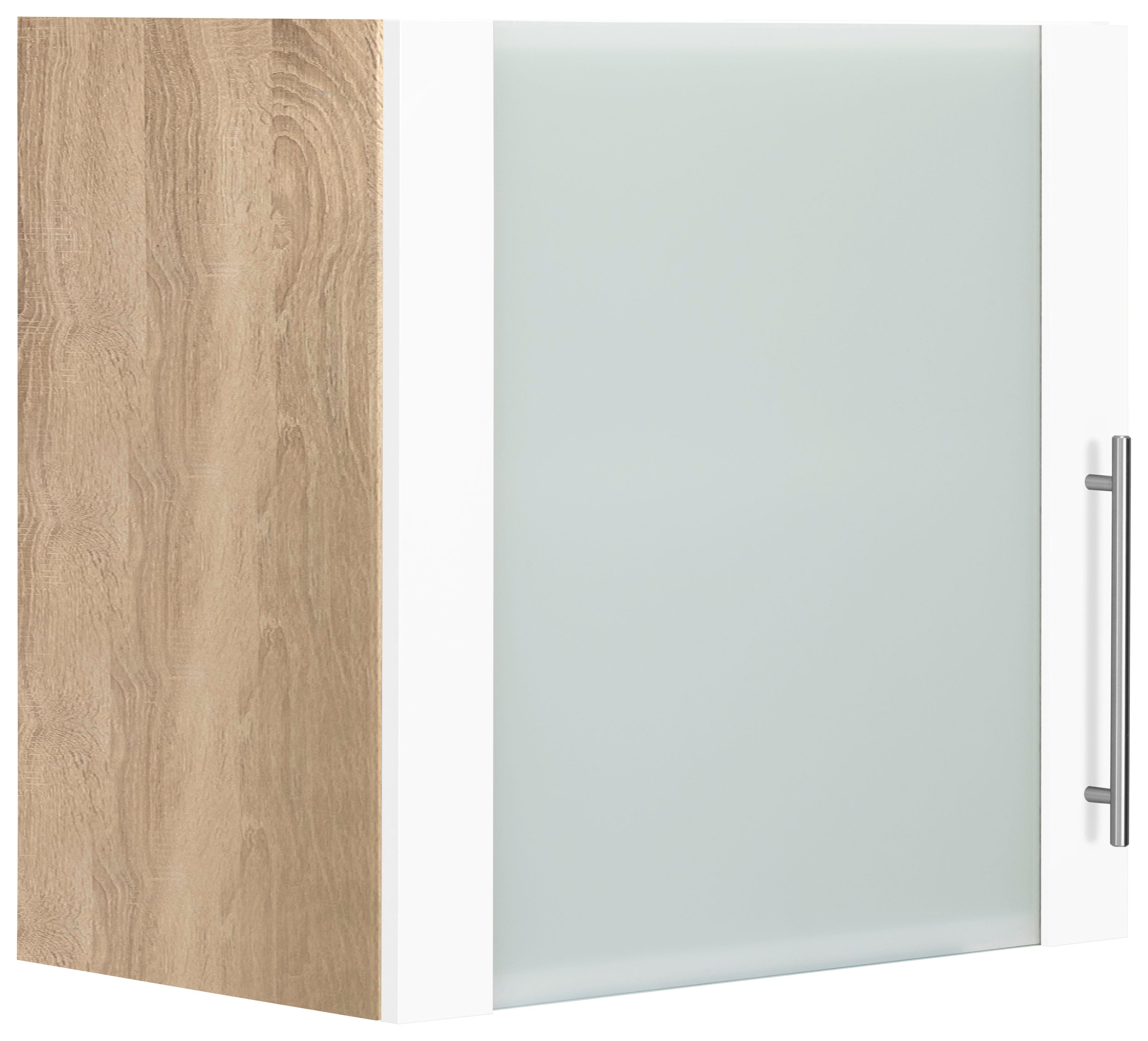 wiho Küchen Hangend kastje met glasdeur Cali Front met glasinzet hangkasten beige