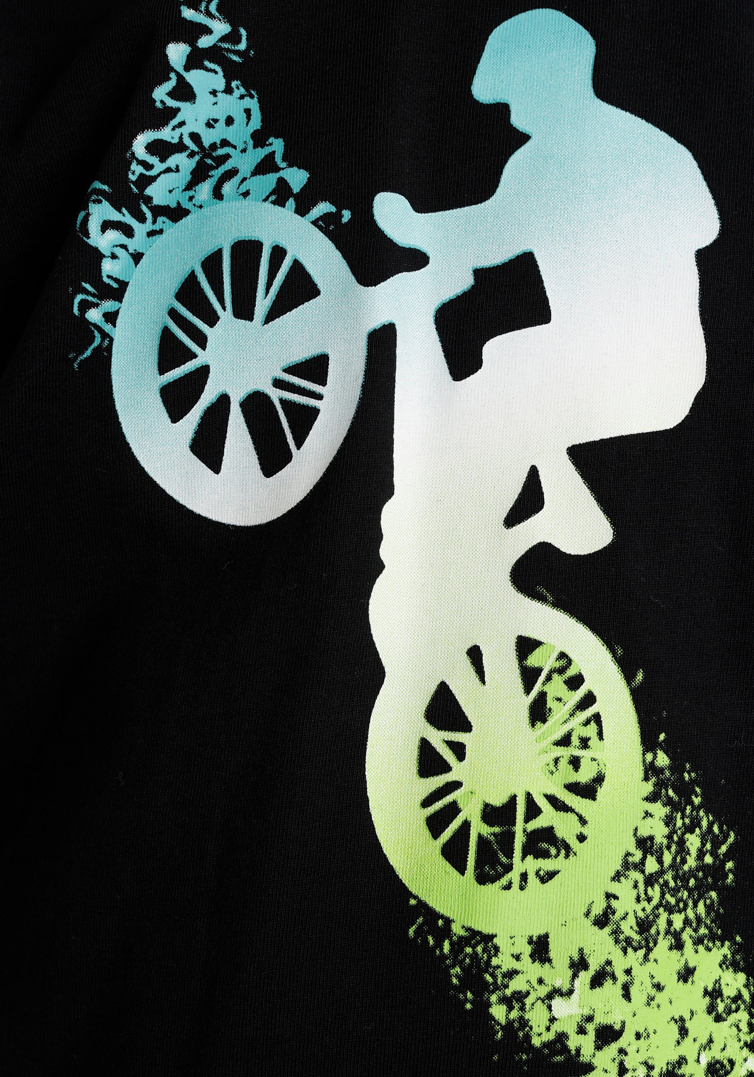KIDSWORLD Capuchonshirt BIKER Lange mouwen, sportieve stijl, met trendy print, van katoen
