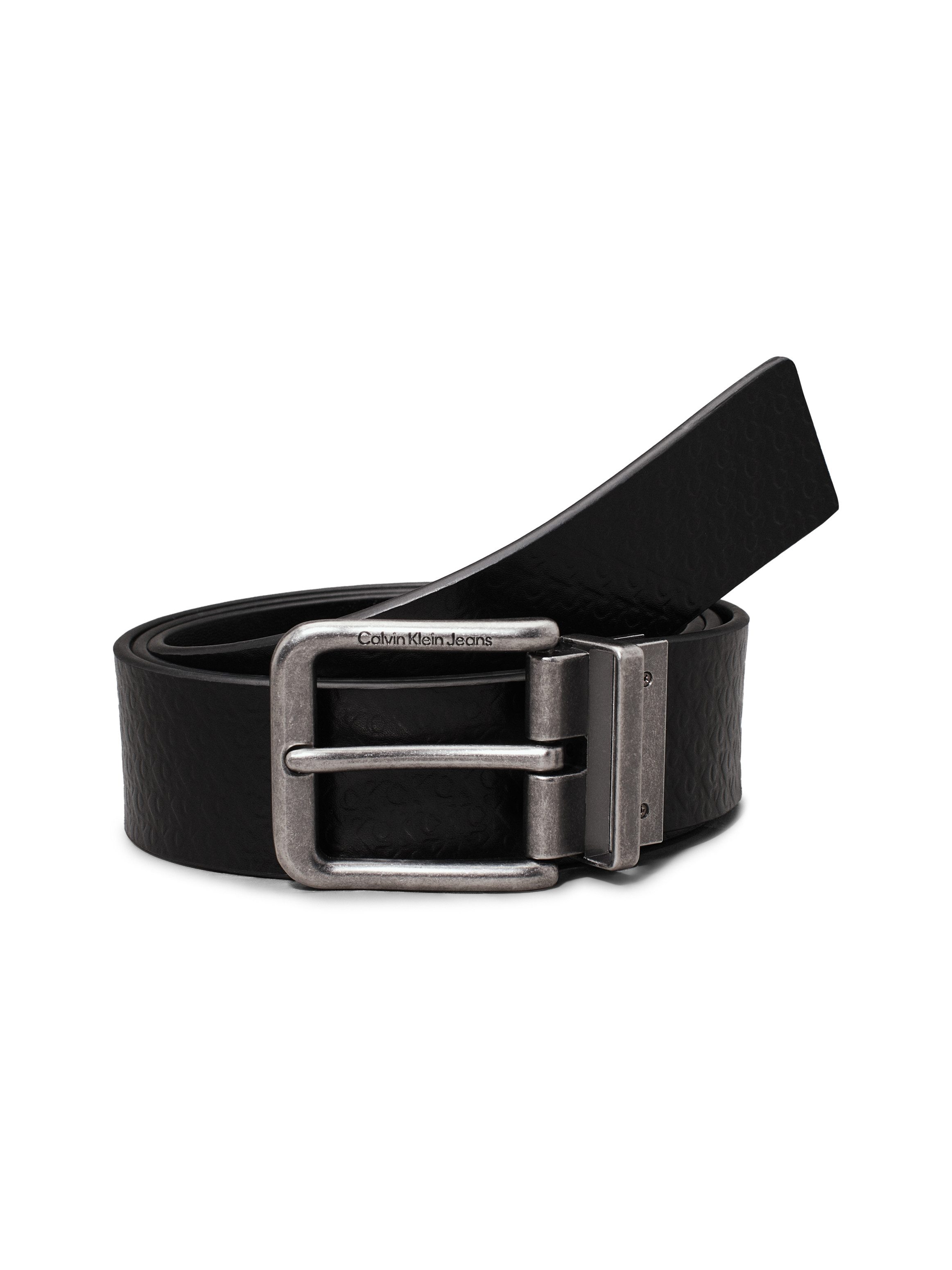 Calvin Klein Zwarte Leren Heren Riem Collectie Black Heren