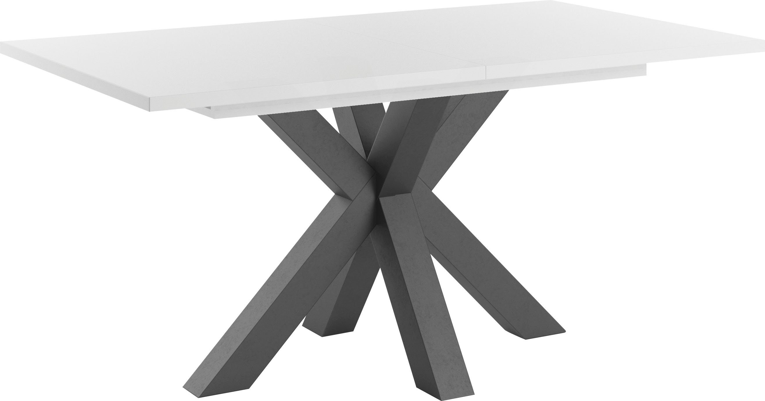 set one by Musterring Eettafel Atlanta System met synchroon uittreksysteem, 160-210 x 90 cm, frame in stervorm