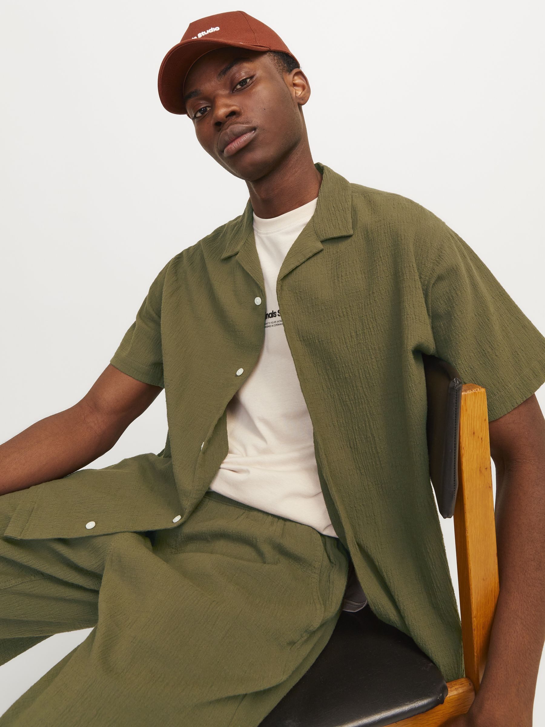 Jack & Jones Overhemd met korte mouwen JORLUKE CRINKLE RESORT SHIRT SS SN