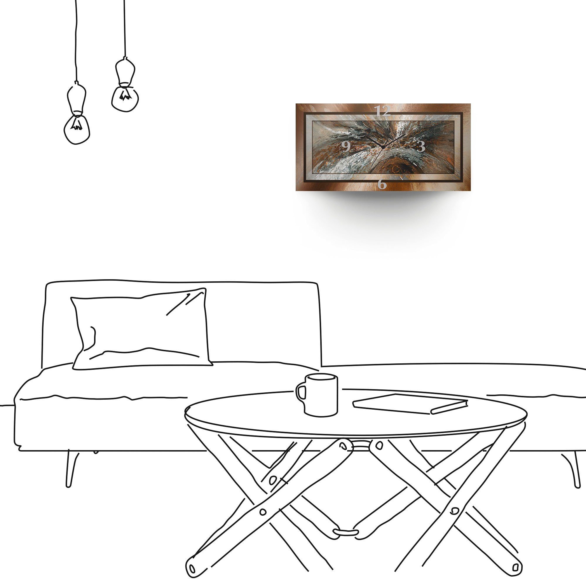 Artland Wandklok Goudkleur abstract 1 3d-look geschulpt, met kwarts- of radiografisch uurwerk, verschillende maten