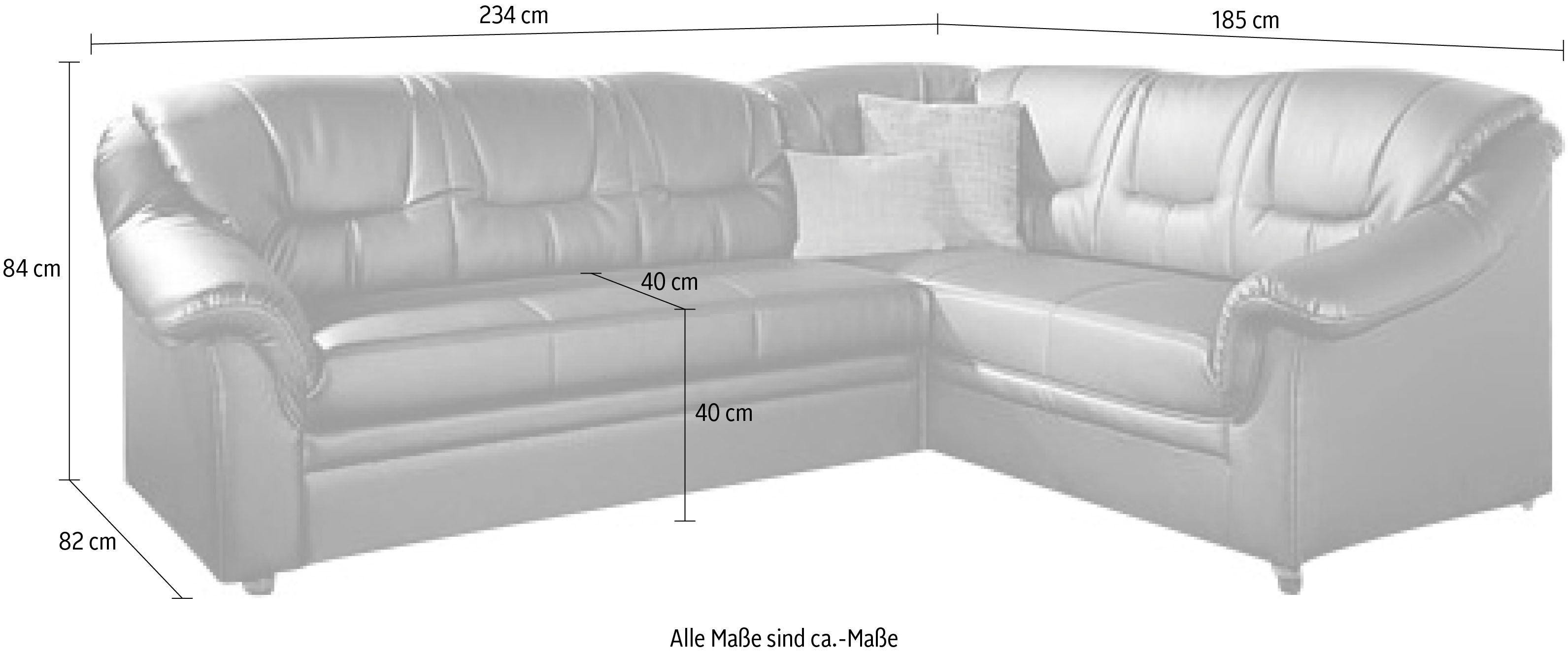 DOMO collection Hoekbank Montana, tijdloze rugsteppingen, comfortabele armleuningen, L-vorm