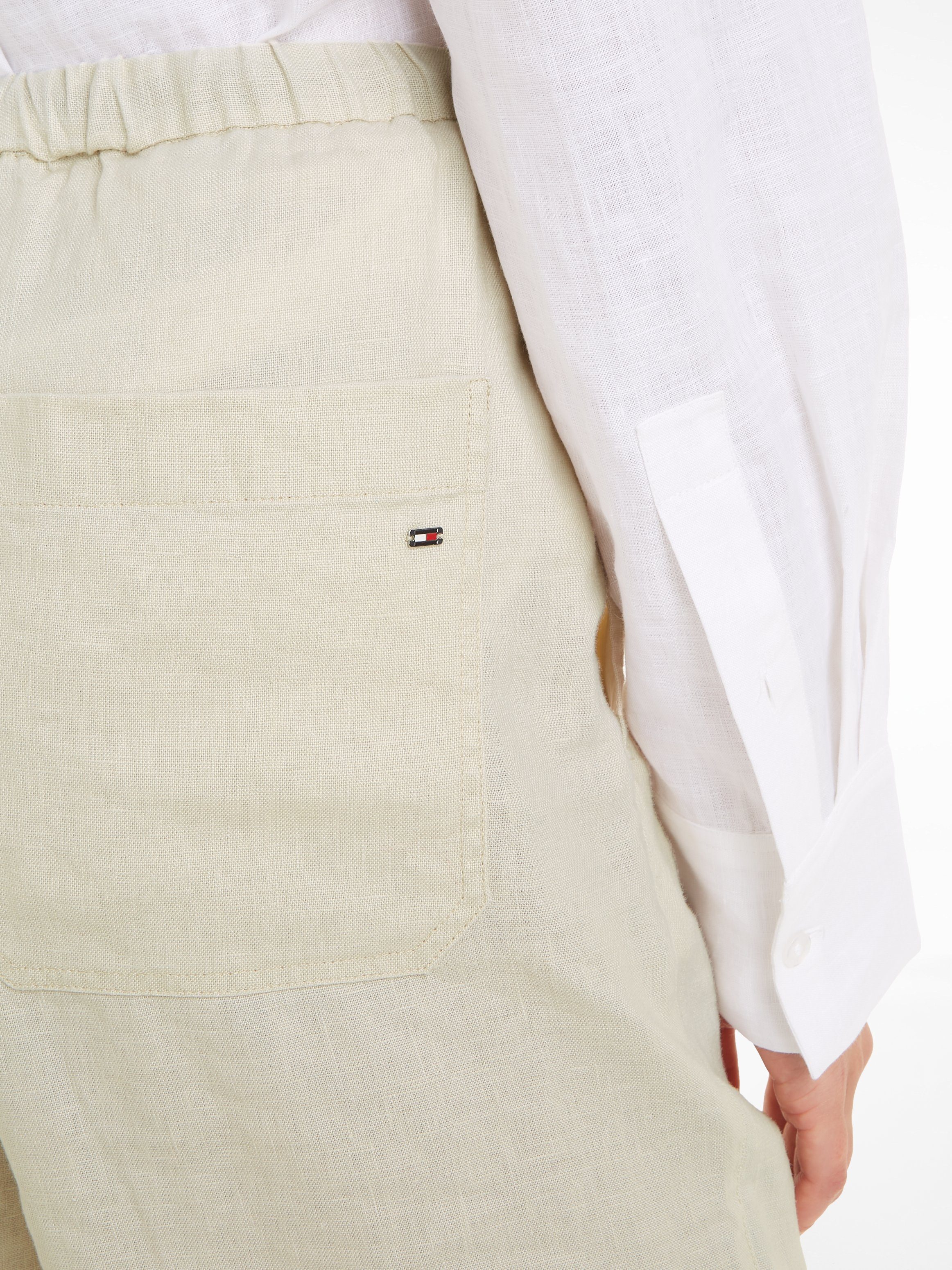 Tommy Hilfiger Linnen broek CASUAL LINEN TAPER PULL ON PANT