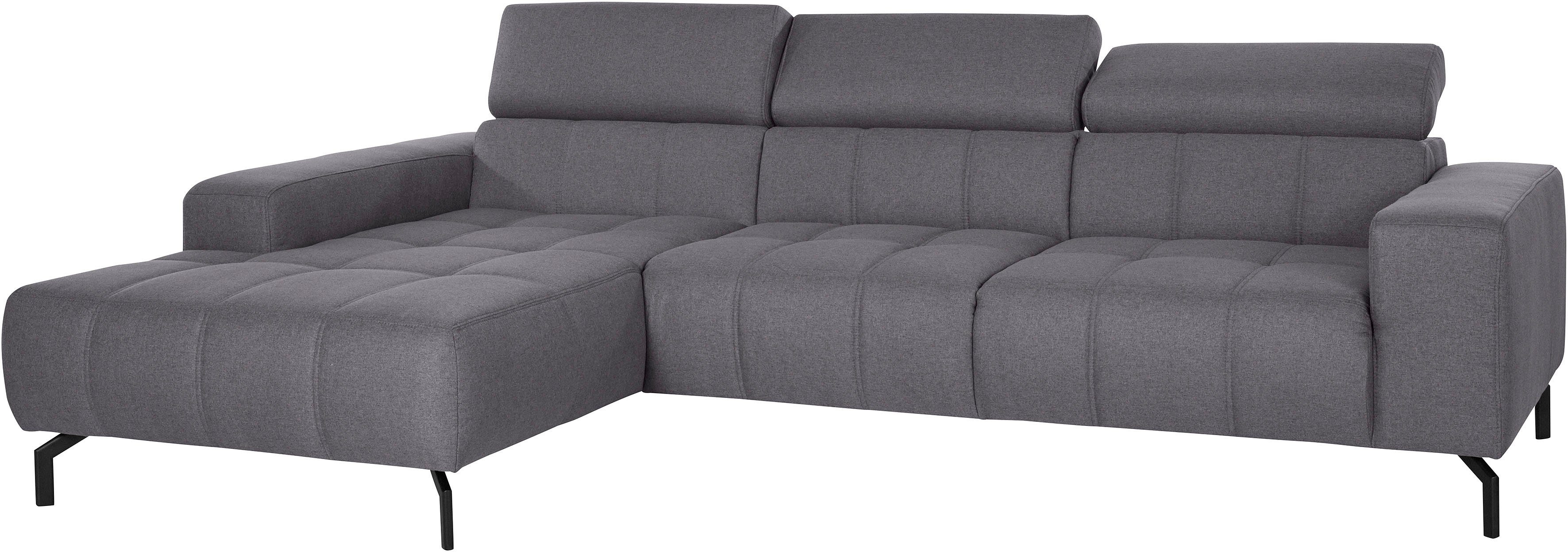 DOMO collection Hoekbank Cunelli mooie zitnaden als designelement, stevige zitcomfort, L-vorm