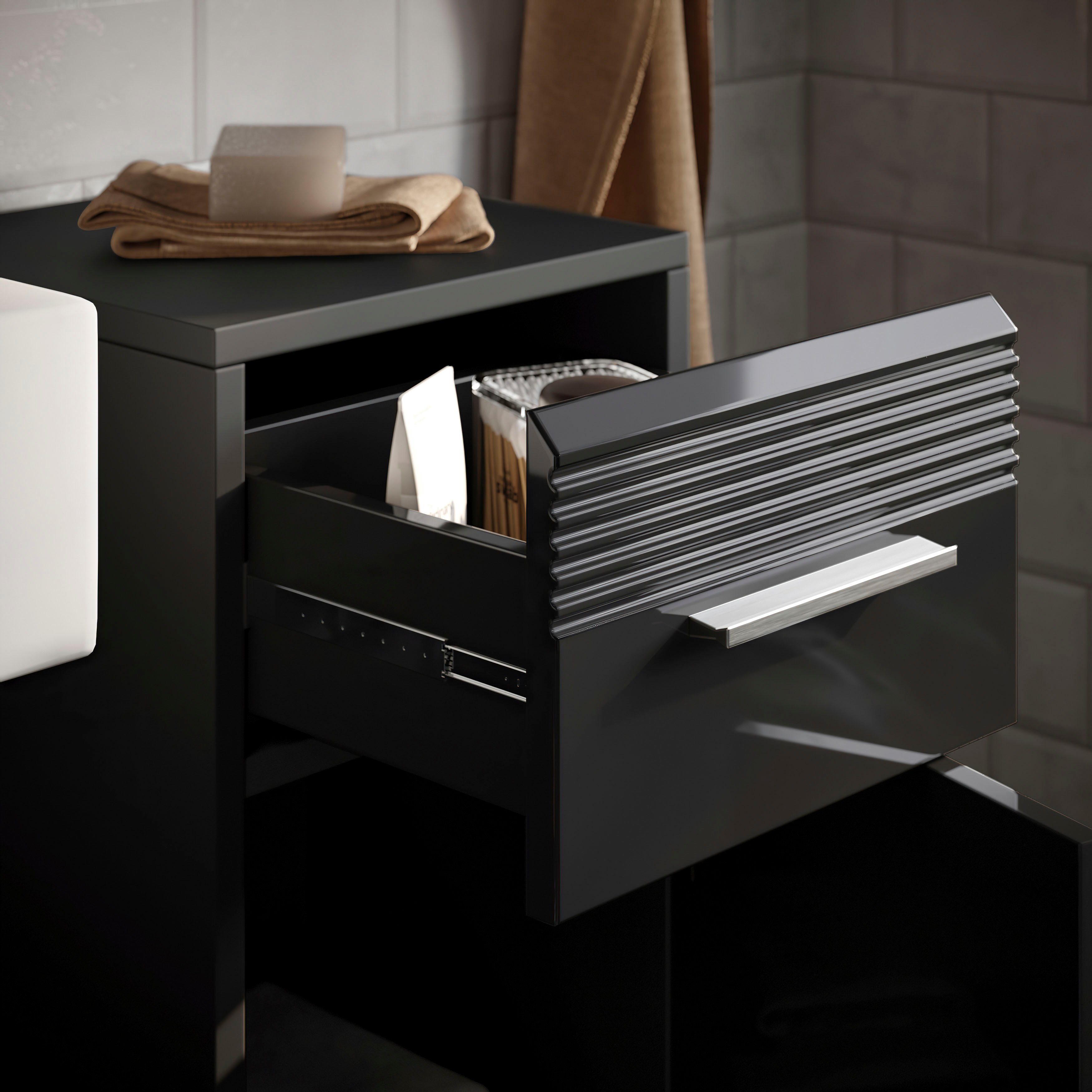 INOSIGN Onderkast Malmö, breedte 30 cm, 1 deur (deurhengsel verwisselbaar), 1 lade in verschillende kleuren verkrijgbaar, badkamermeubels, badkamerkast, commode, badkamer