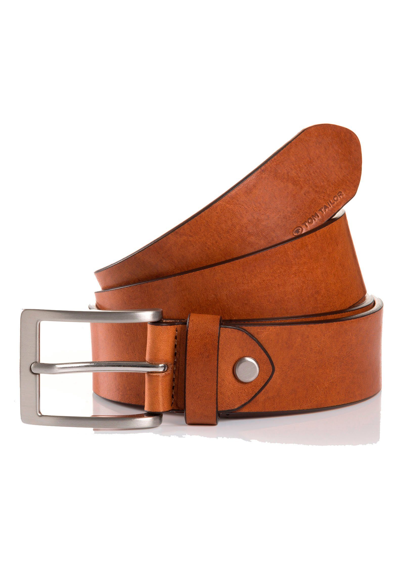 Tom Tailor Leren riem TTJADEN 3,5 cm brede herenriem, ideaal voor jeans tot maat 120