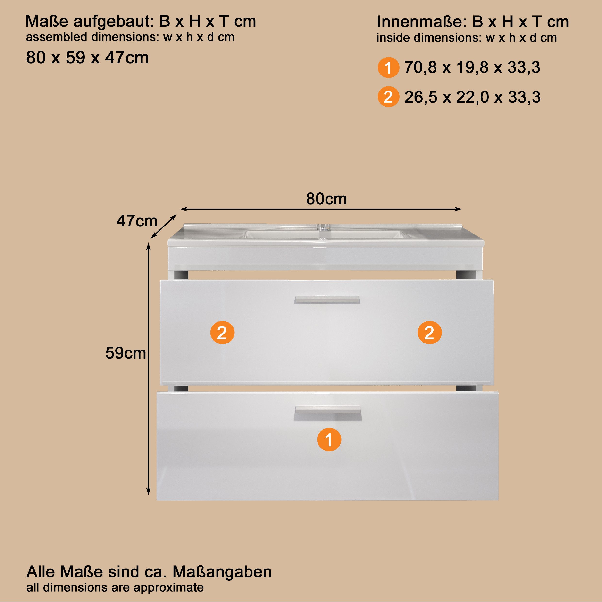 welltime Wastafelonderkast Dormoletto Hangende wastafel in wit hoogglans met inbouwwastafel