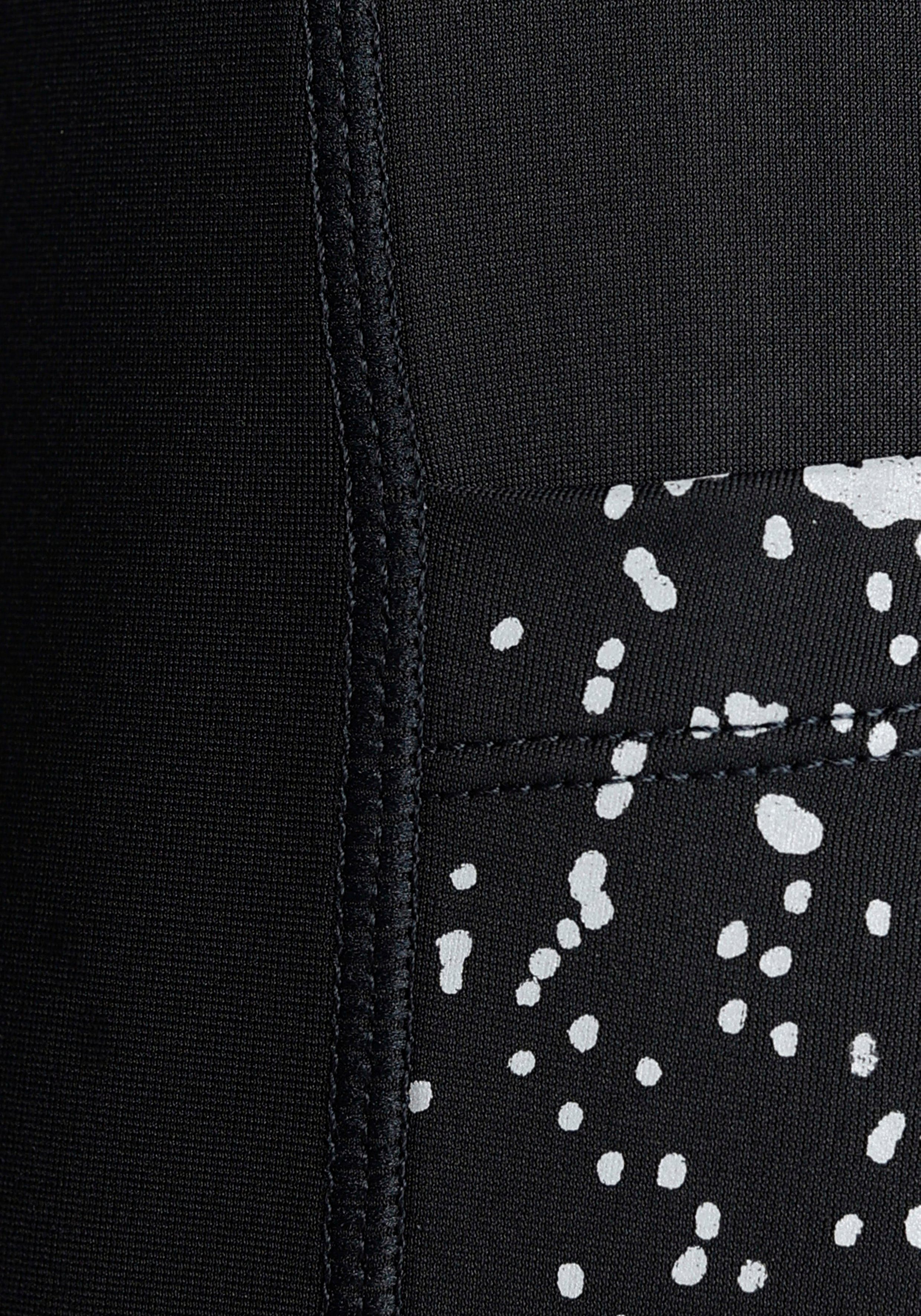 active by Lascana Functionele broek -Sportbroek met reflecterende print en telefoontas