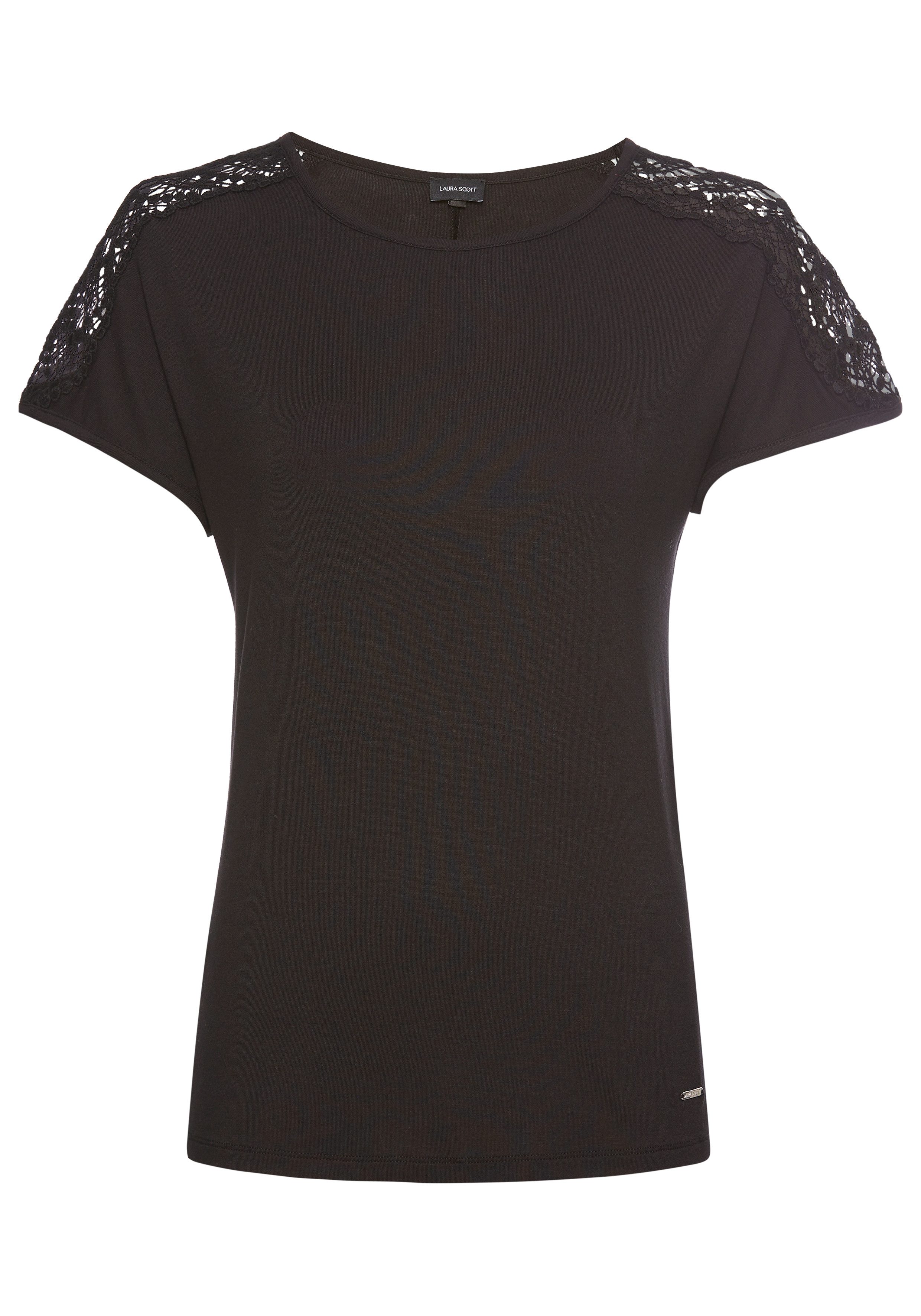 Laura Scott Shirt met korte mouwen met kant