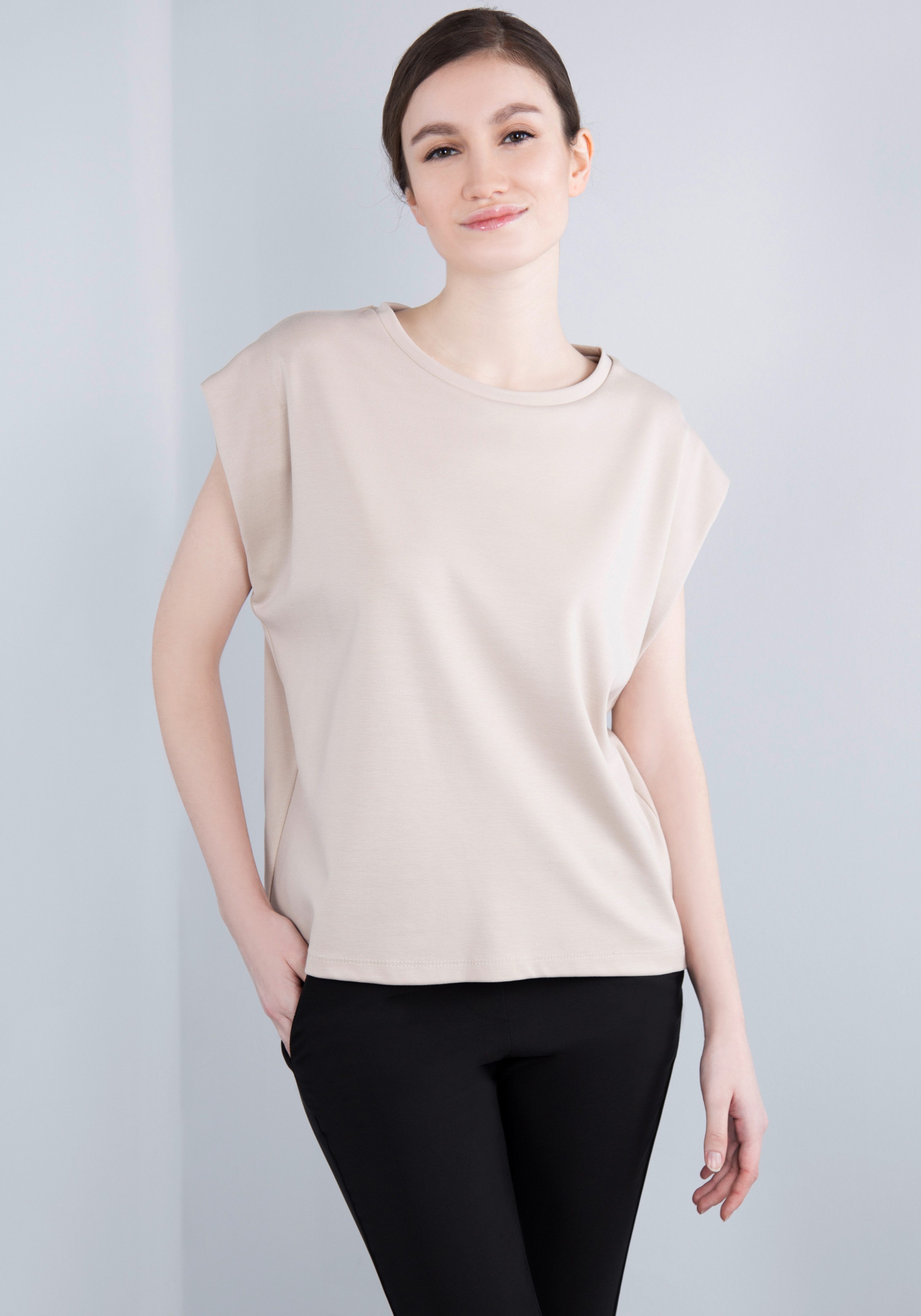 IMPERIAL T-shirt Mouwloos "Punto Milano" shirt met omgeslagen armsgaten
