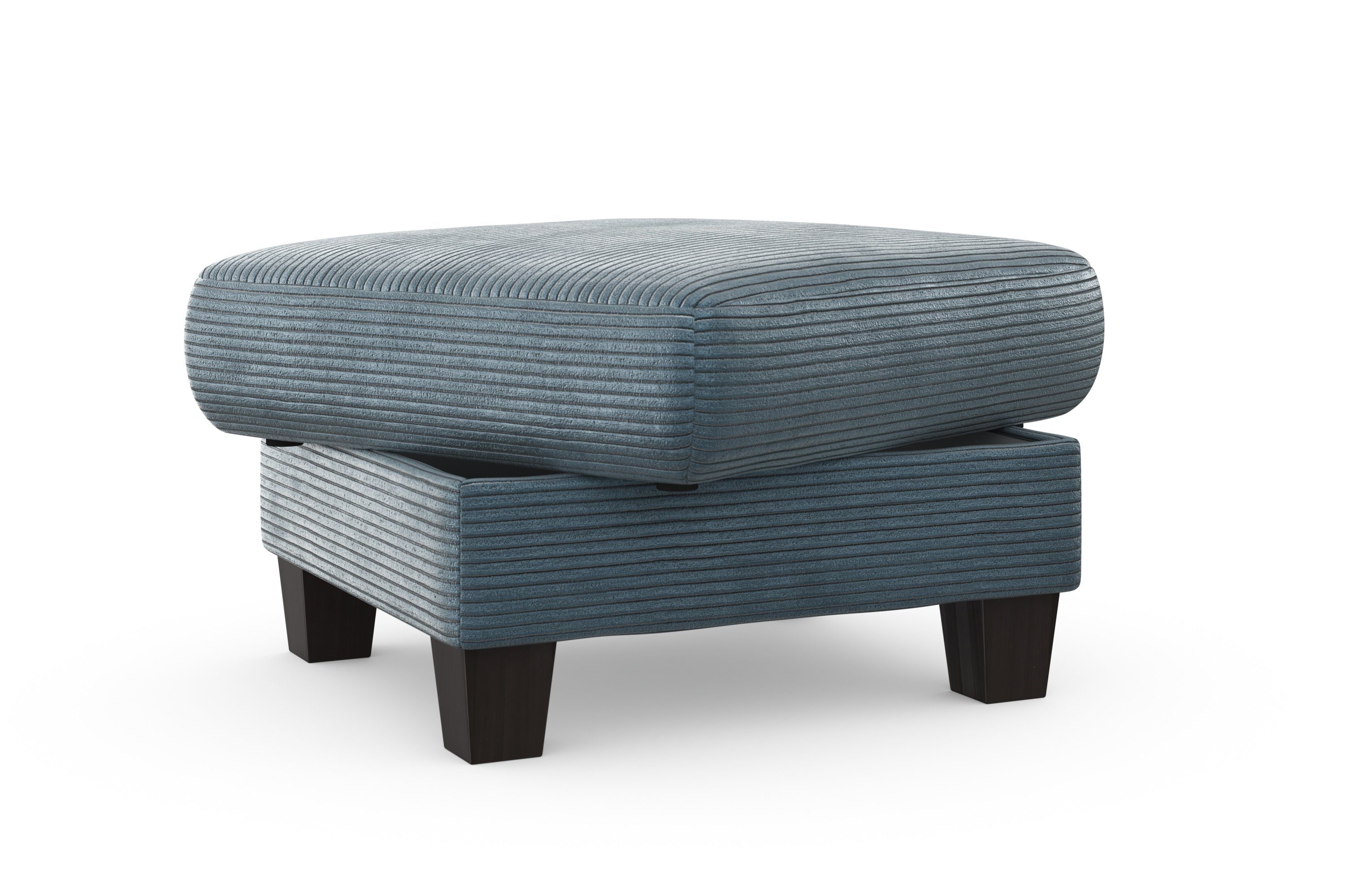 Home affaire Hocker Summer met bergruimte, cord-bekleding, wengékleurige houten poten
