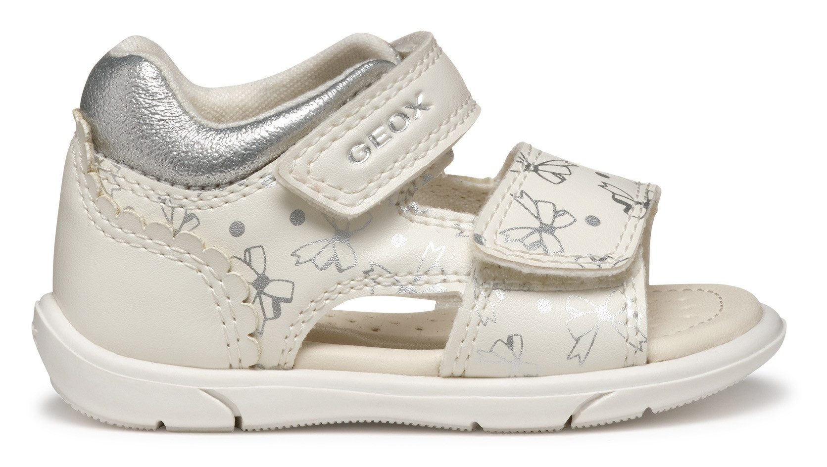 Geox Babyschoentjes B SANDAL ZAPITO GIRL , glitter sandaal, klittenbandschoen, babyschoen met metallic print